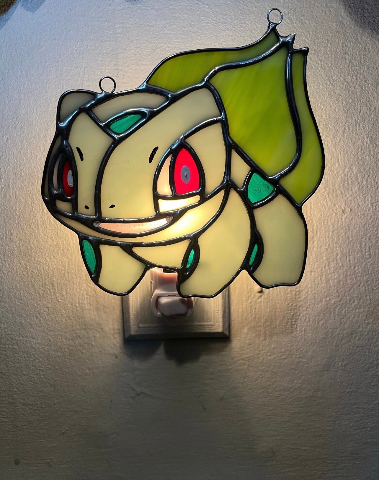 Bulbasaur Inspired Stained Glass Suncatcher or Nightlight