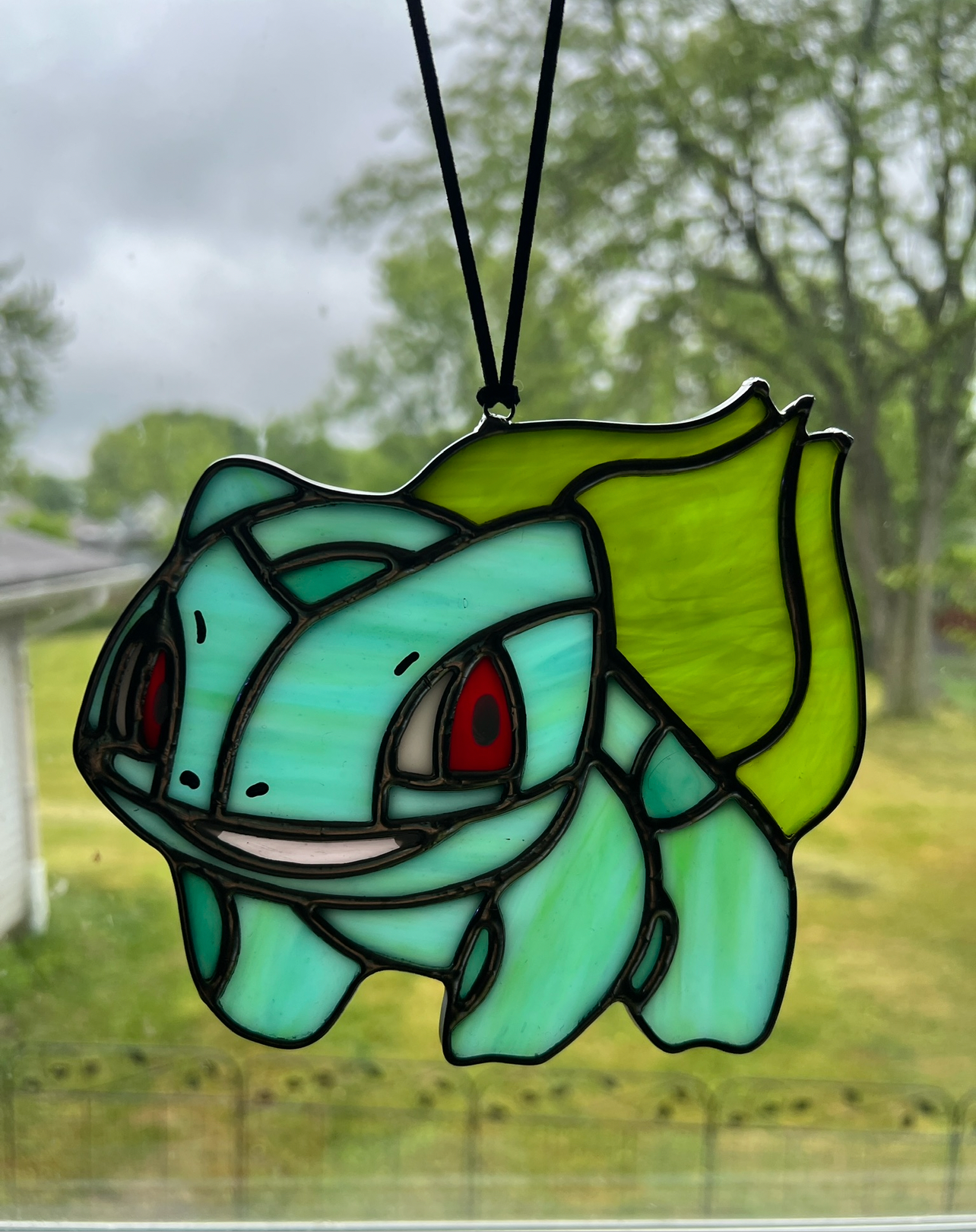 Bulbasaur Inspired Stained Glass Suncatcher or Nightlight