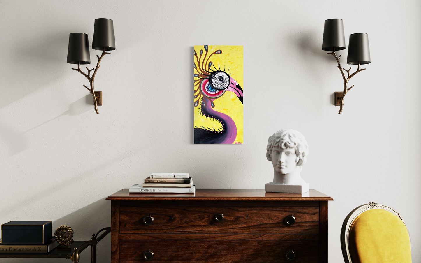 Abstract Flamingo Painting