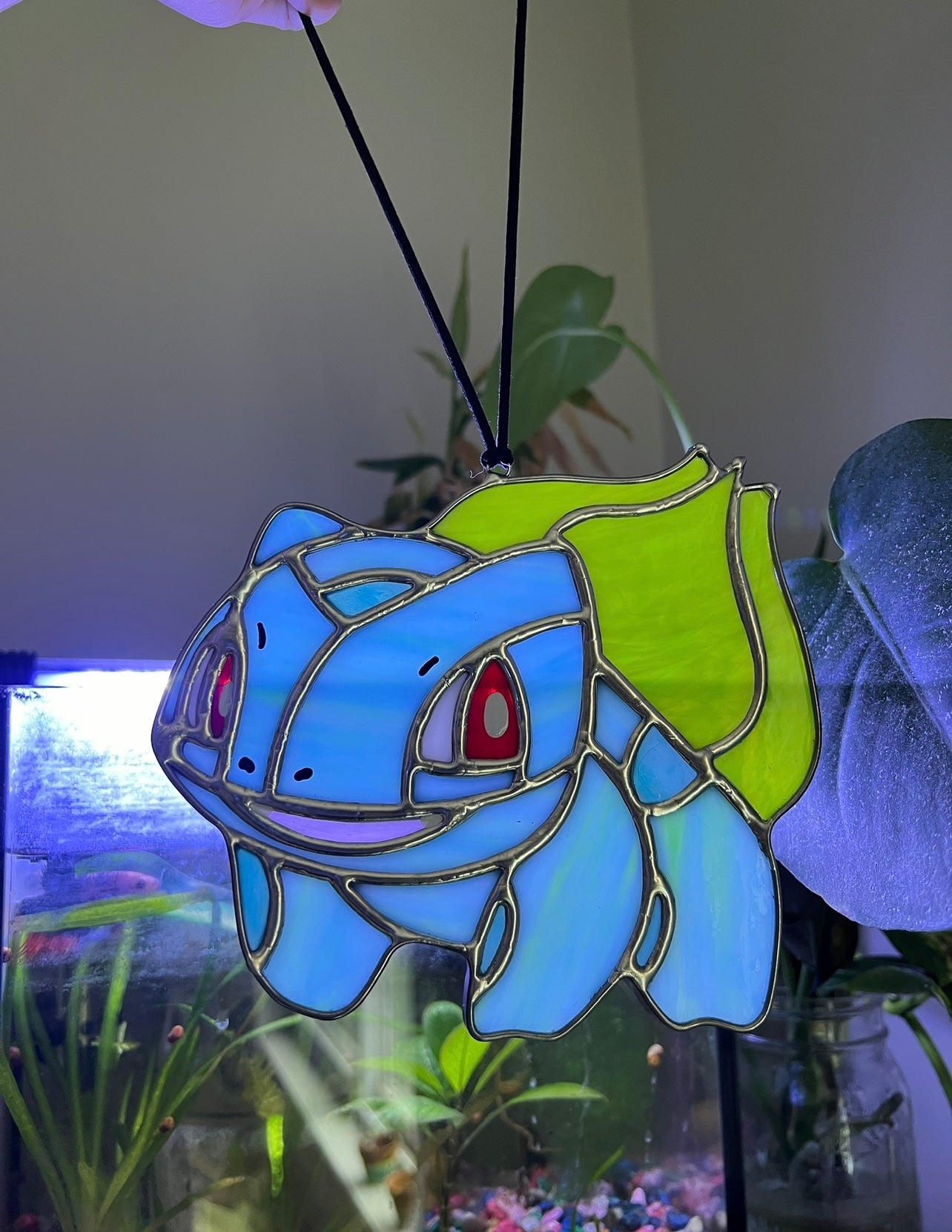 Bulbasaur Inspired Stained Glass Suncatcher or Nightlight