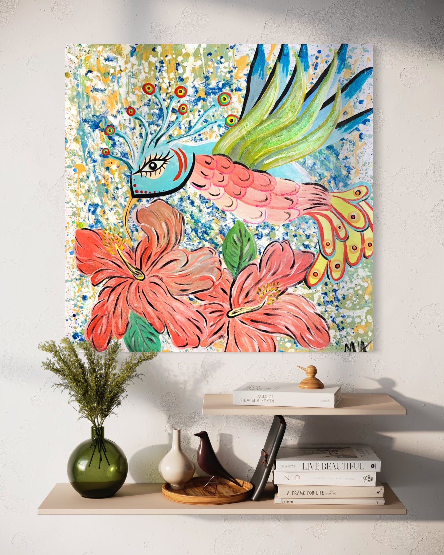 Abstract Hummingbird Painting