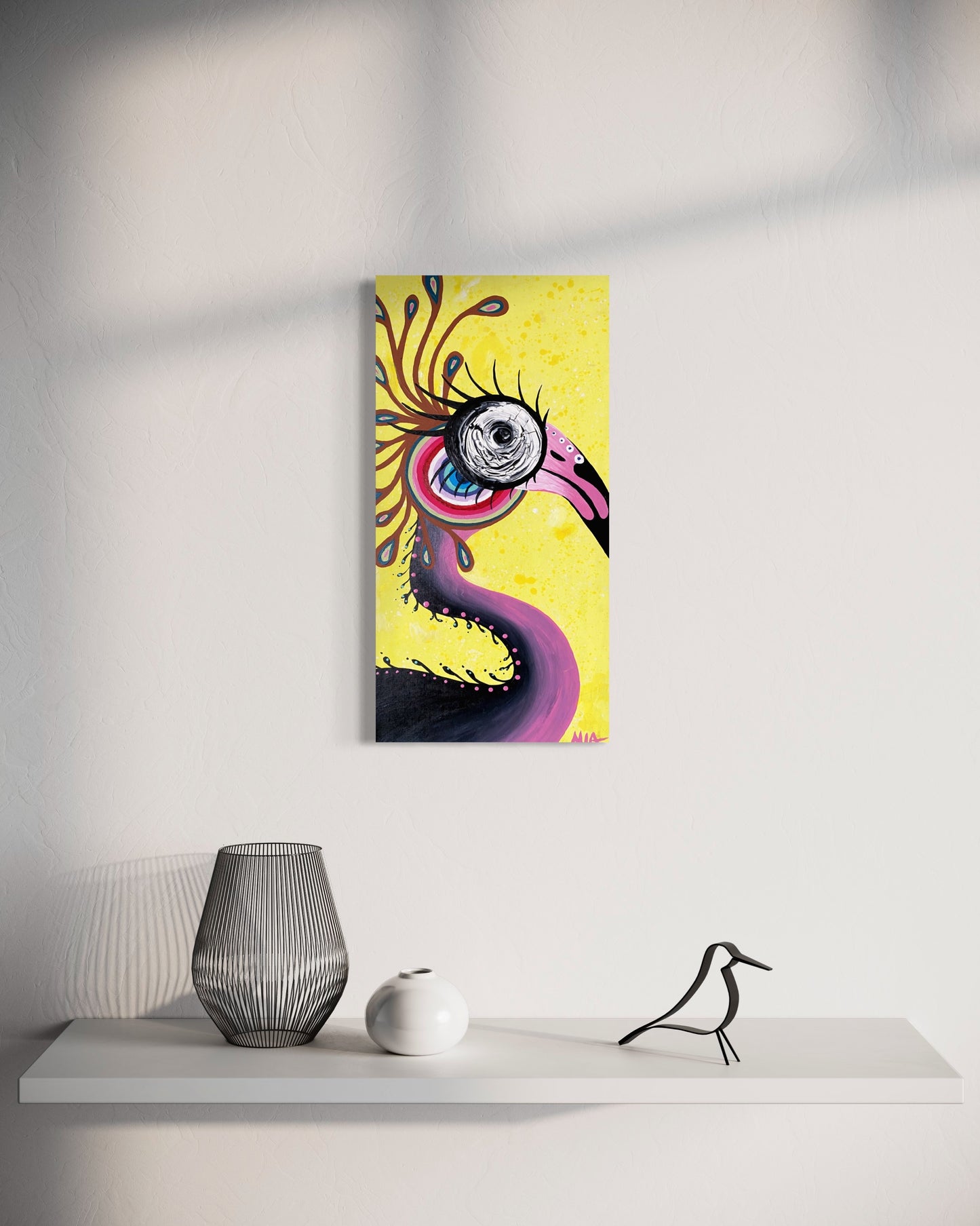 Abstract Flamingo Painting