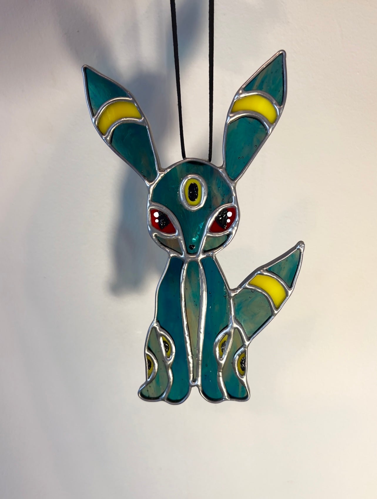 Umbreon Inspired Eeveelution Stained Glass Suncatcher or Nightlight
