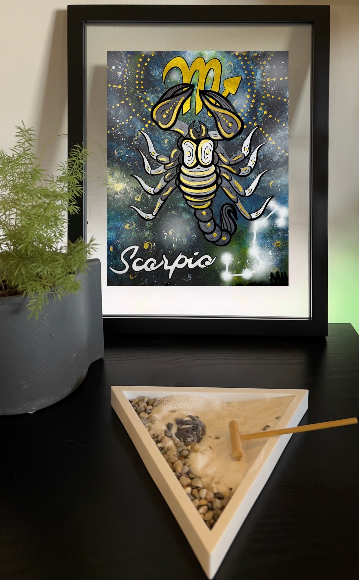 Scorpio Zodiac Signs Astrology Colored Painting Prints with or without Frame