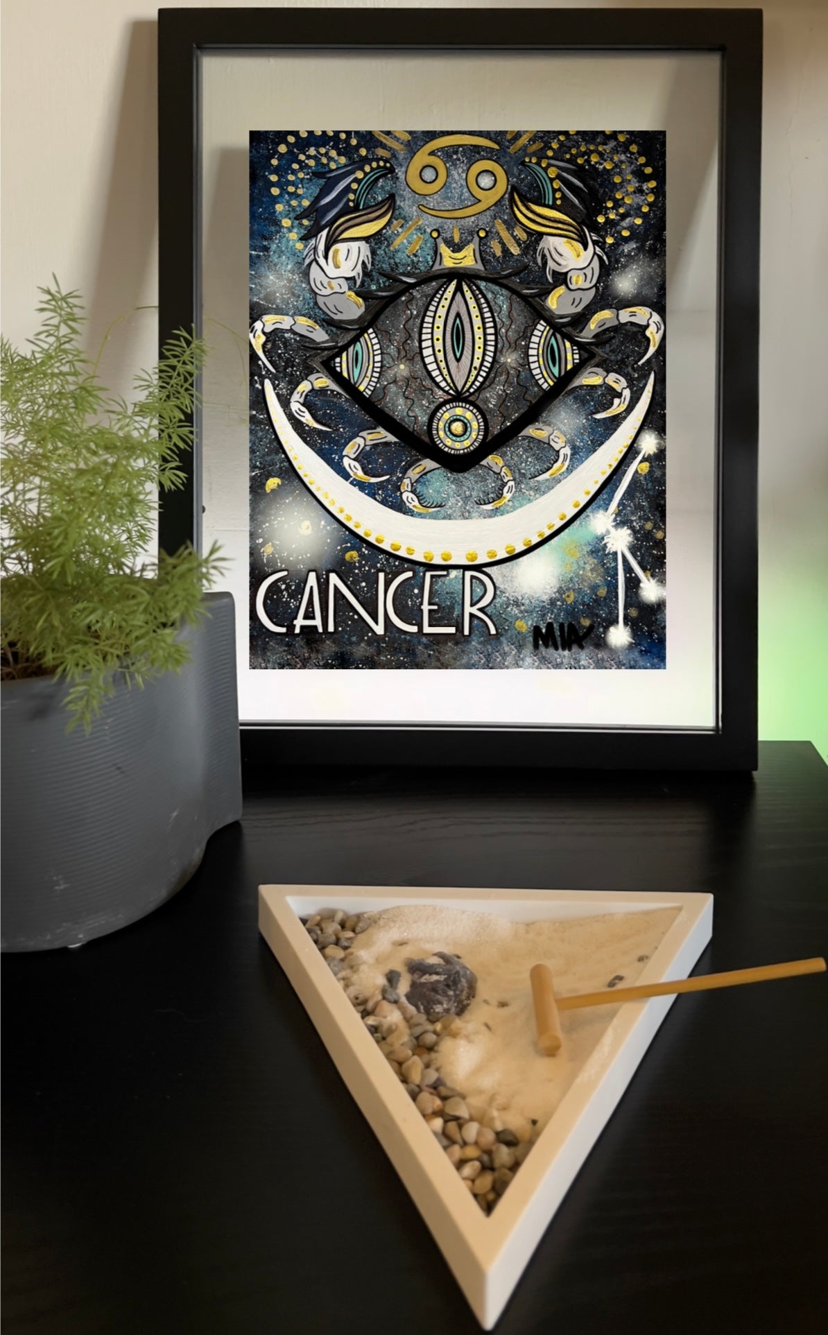 Cancer Zodiac Sign Astrology Colored Painting Prints with or without Frame