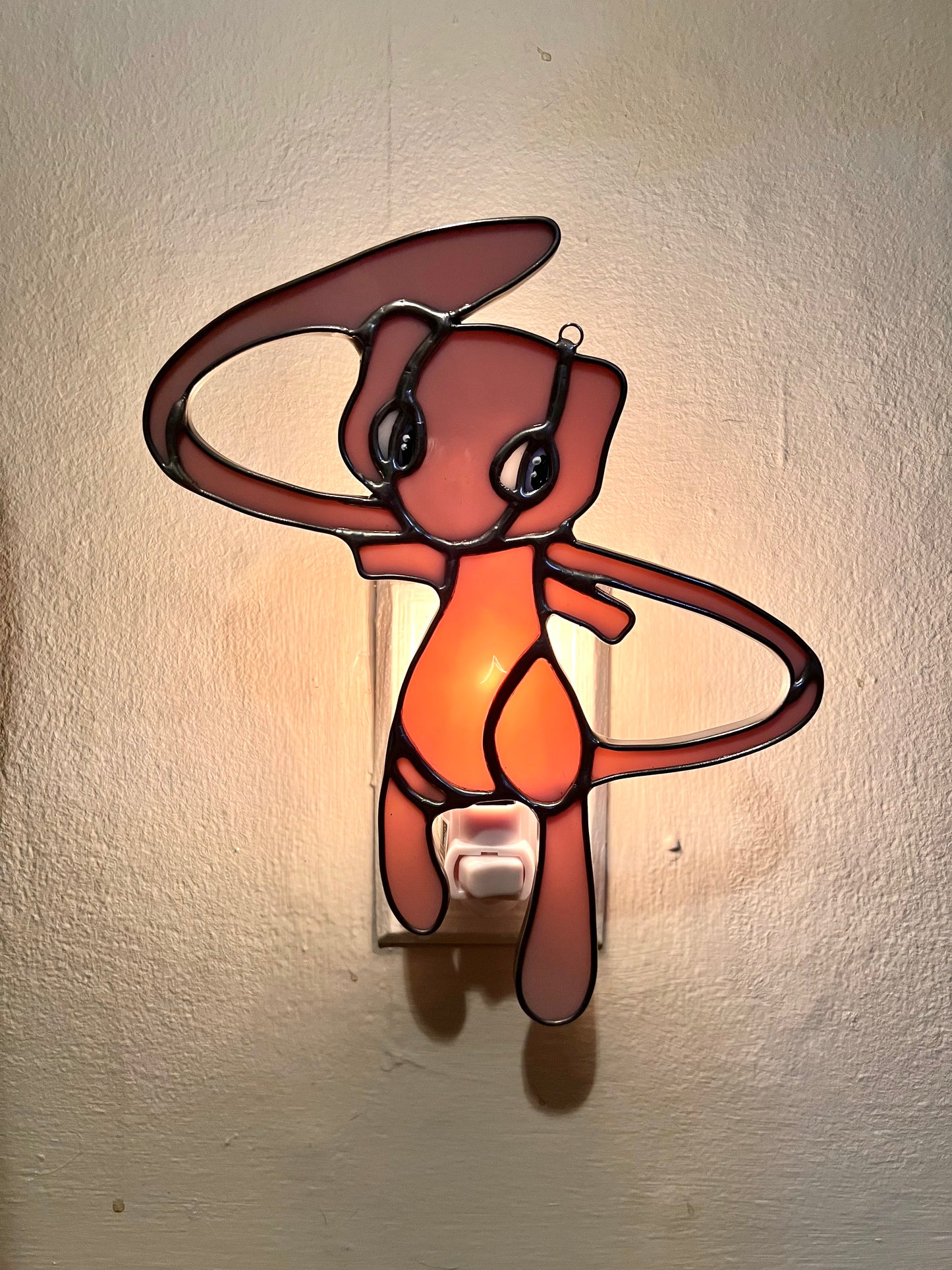 Mew Inspired Stained Glass Suncatcher or Nightlight