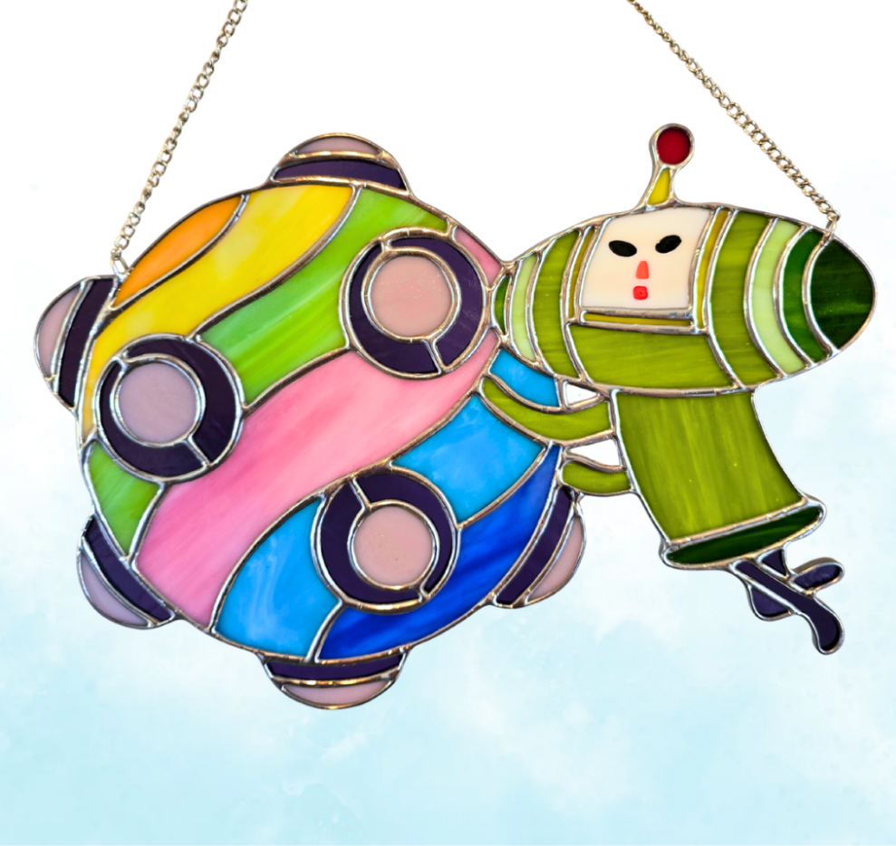Katamari and Ball Inspired Stained Glass Suncatcher