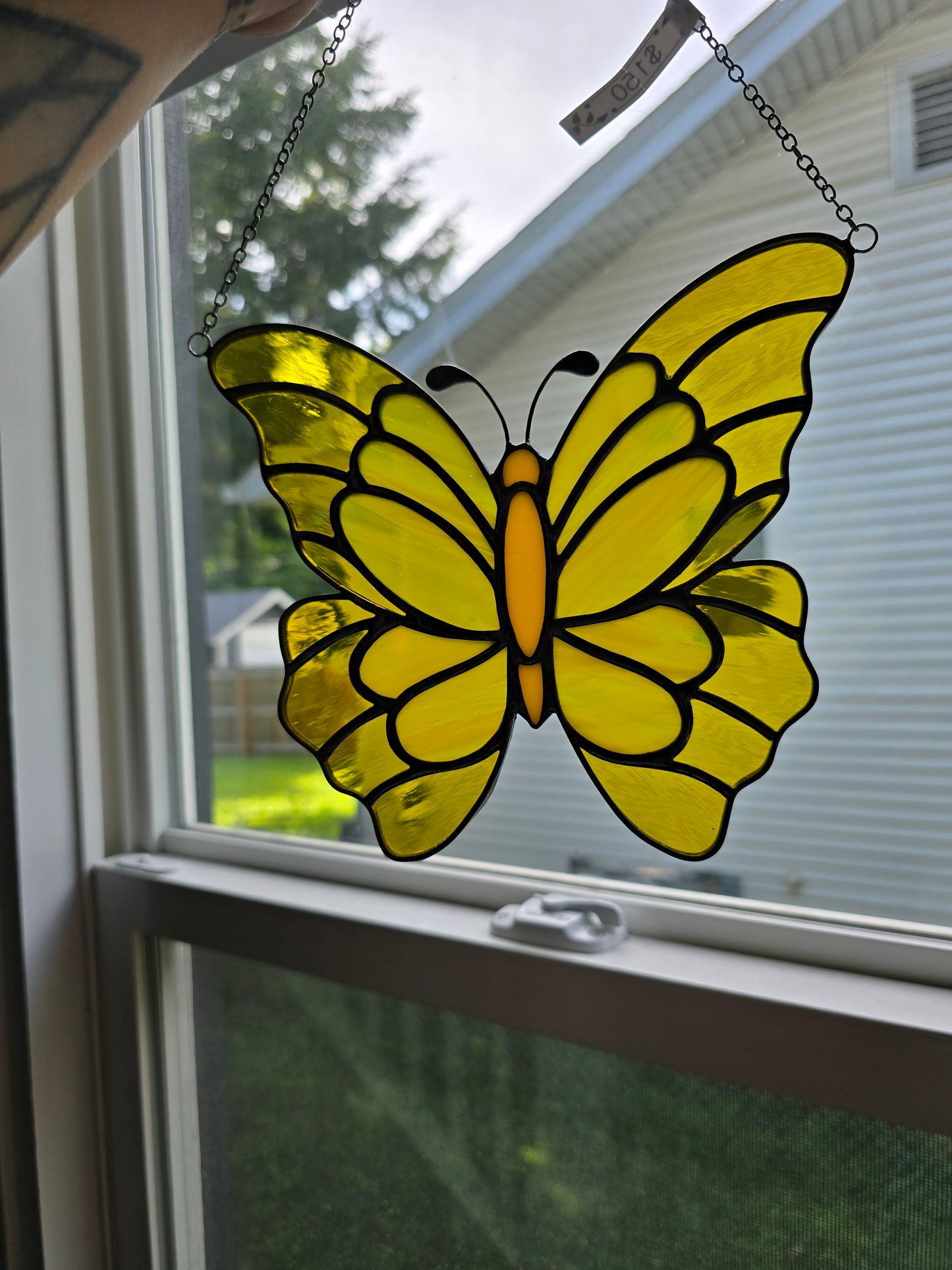 Butterfly Yellow Stained Glass Suncatcher