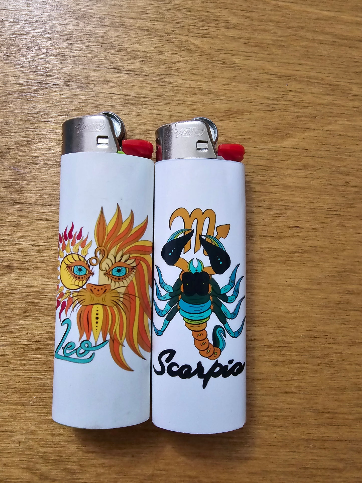 Zodiac Signs Astrology Colored Painting Printed Lighters