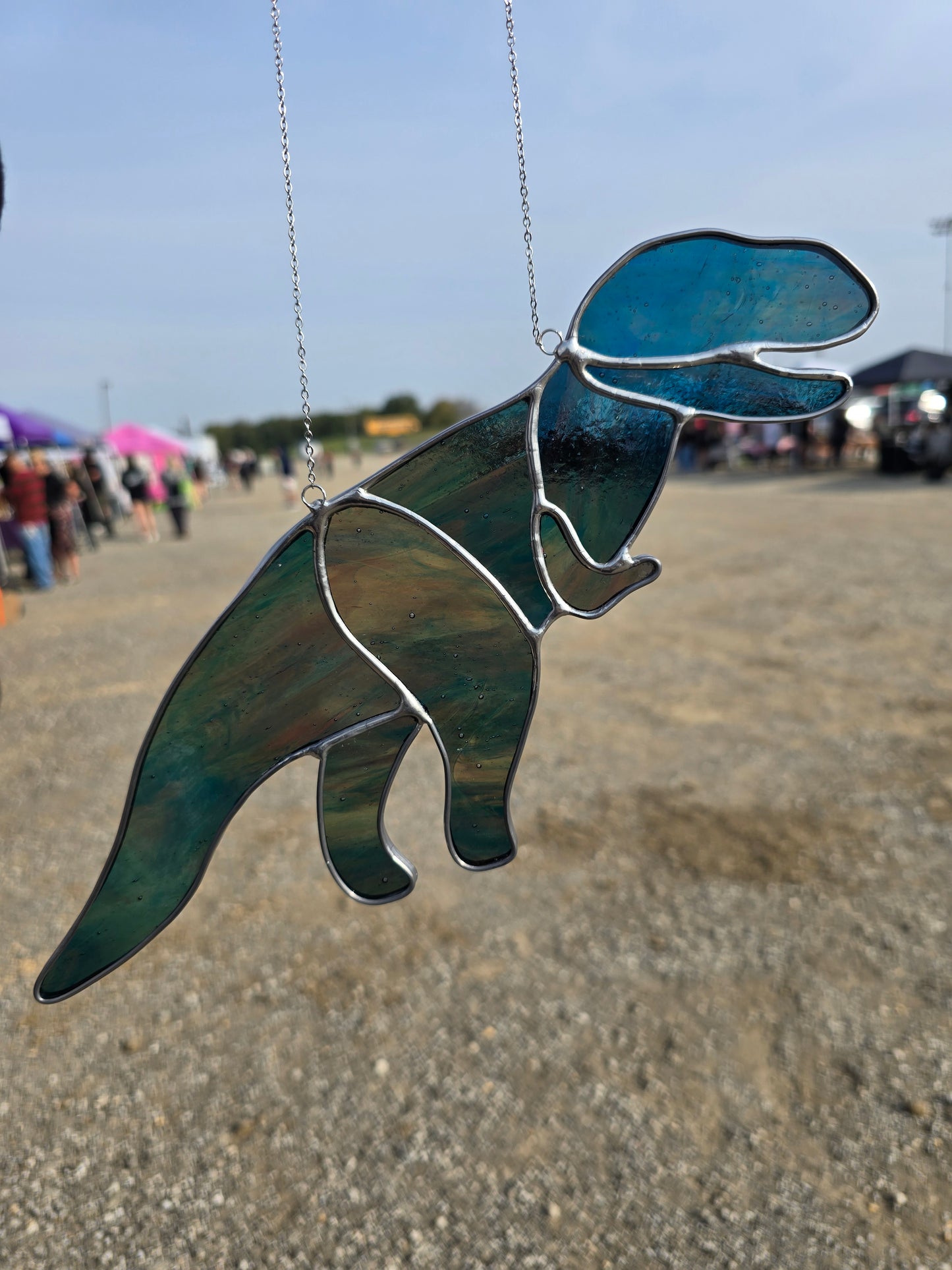 Tyrannosaurus Rex T-Rex Dinosaur Stained Glass Suncatcher or Nightlight
