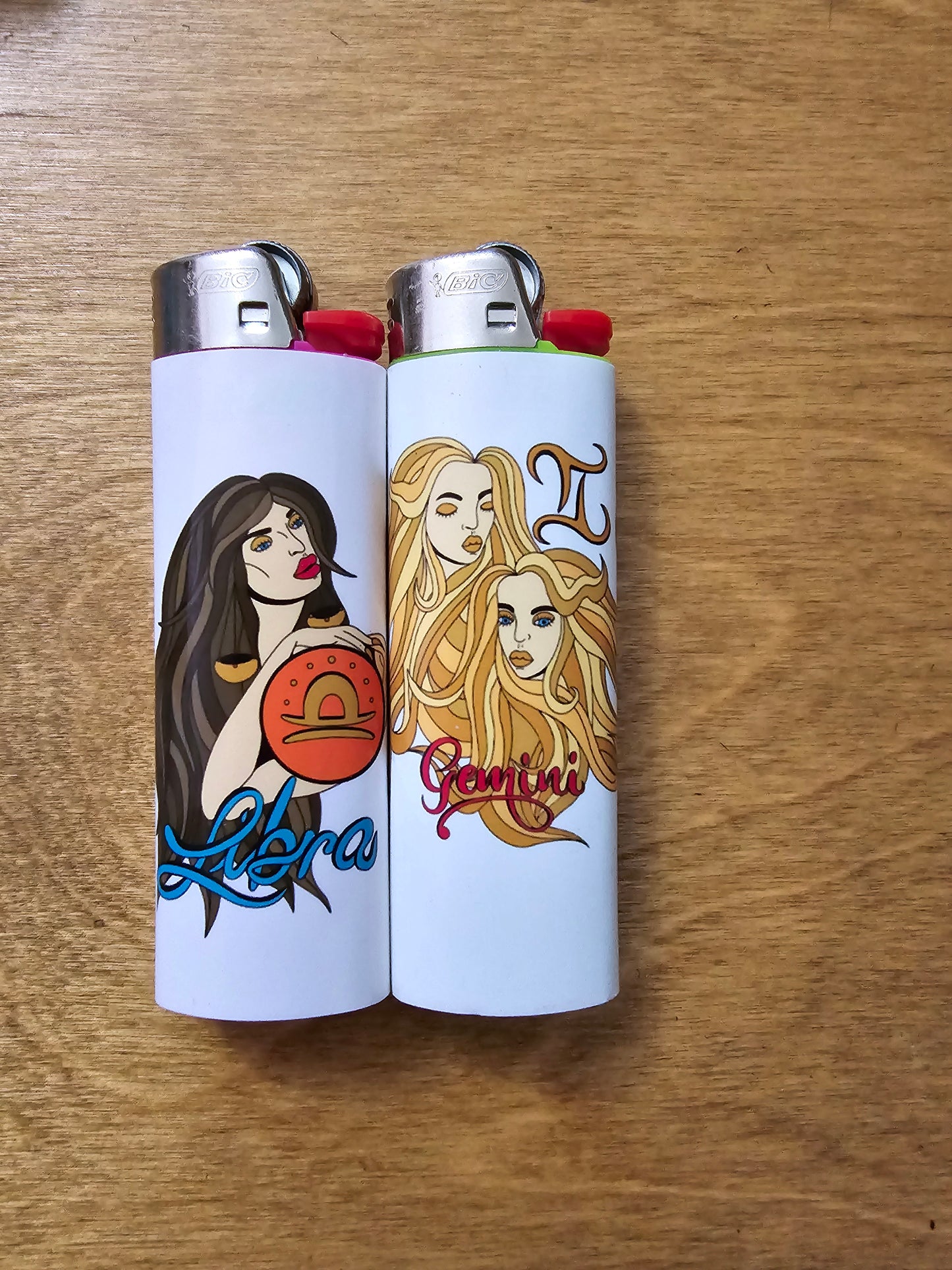Zodiac Signs Astrology Colored Painting Printed Lighters