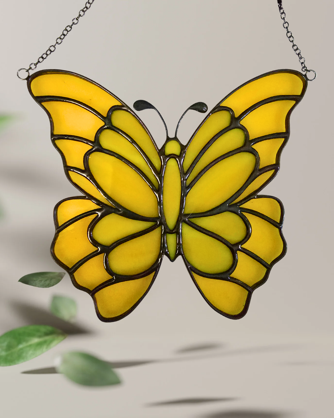 Butterfly Yellow Stained Glass Suncatcher