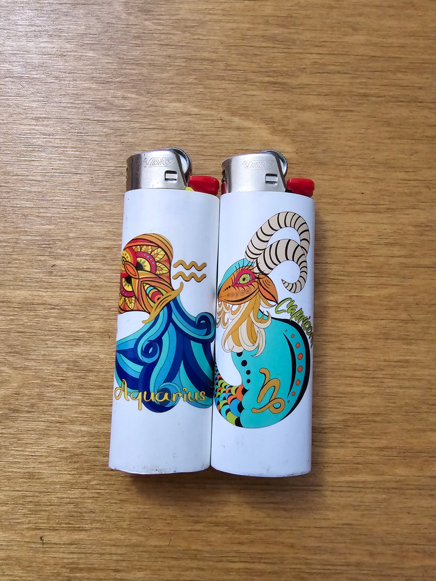 Zodiac Signs Astrology Colored Painting Printed Lighters