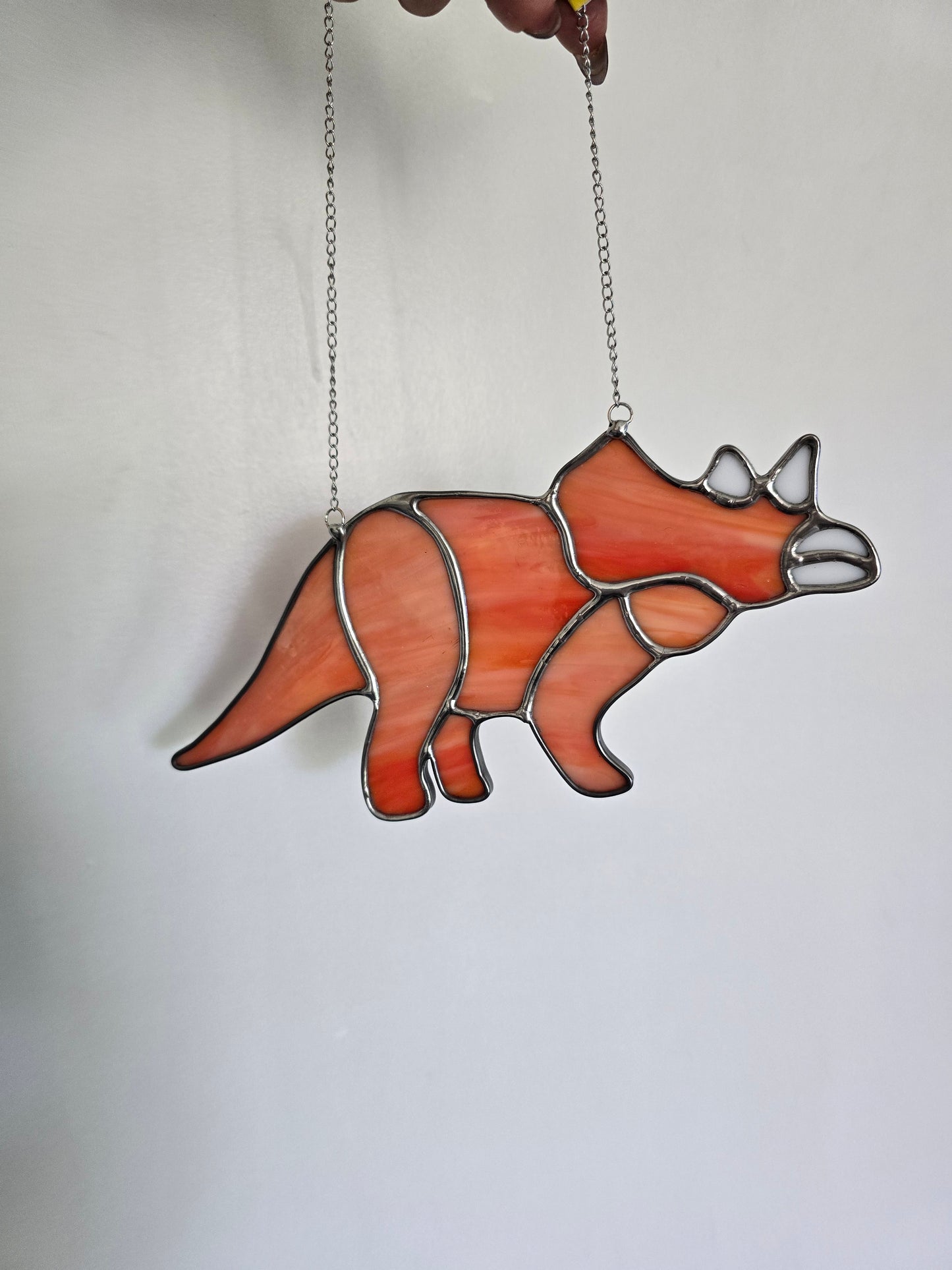 Triceratops Dinosaur Stained Glass Suncatcher or Nightlight