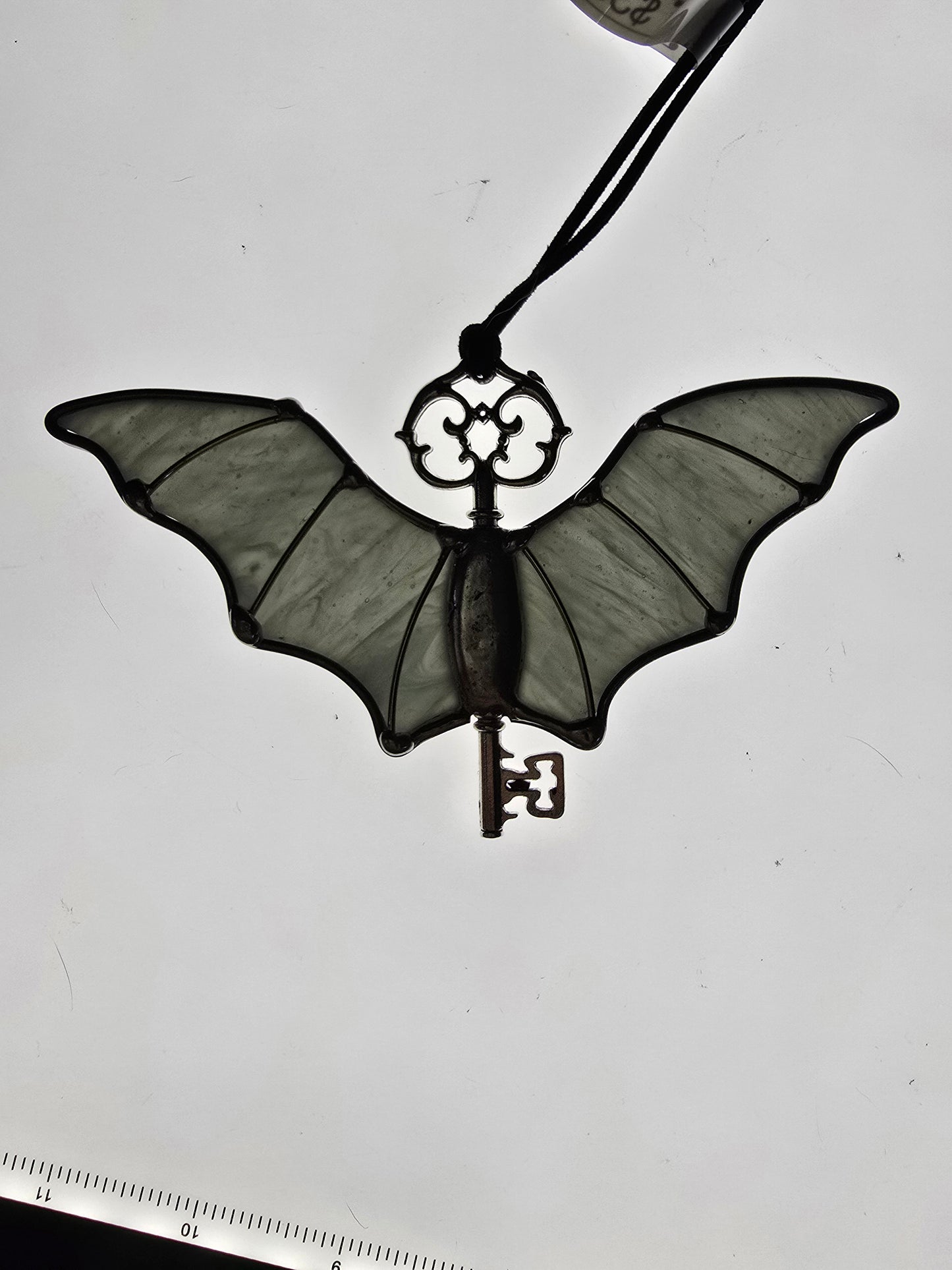 Halloween Assorted Stained Glass Bat Skeleton Keys Suncatcher