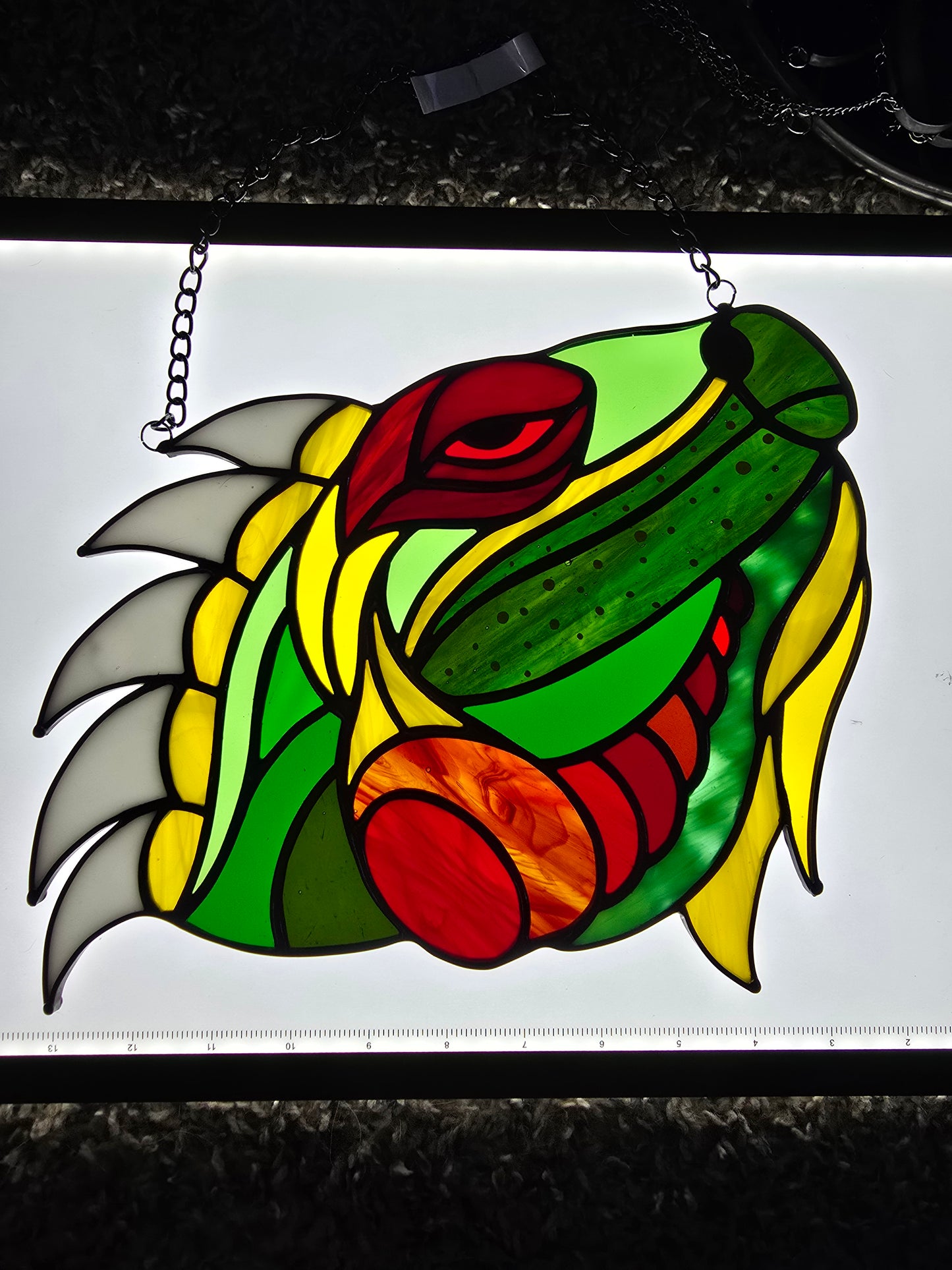 Iguana Stained Glass Lizard Suncatcher