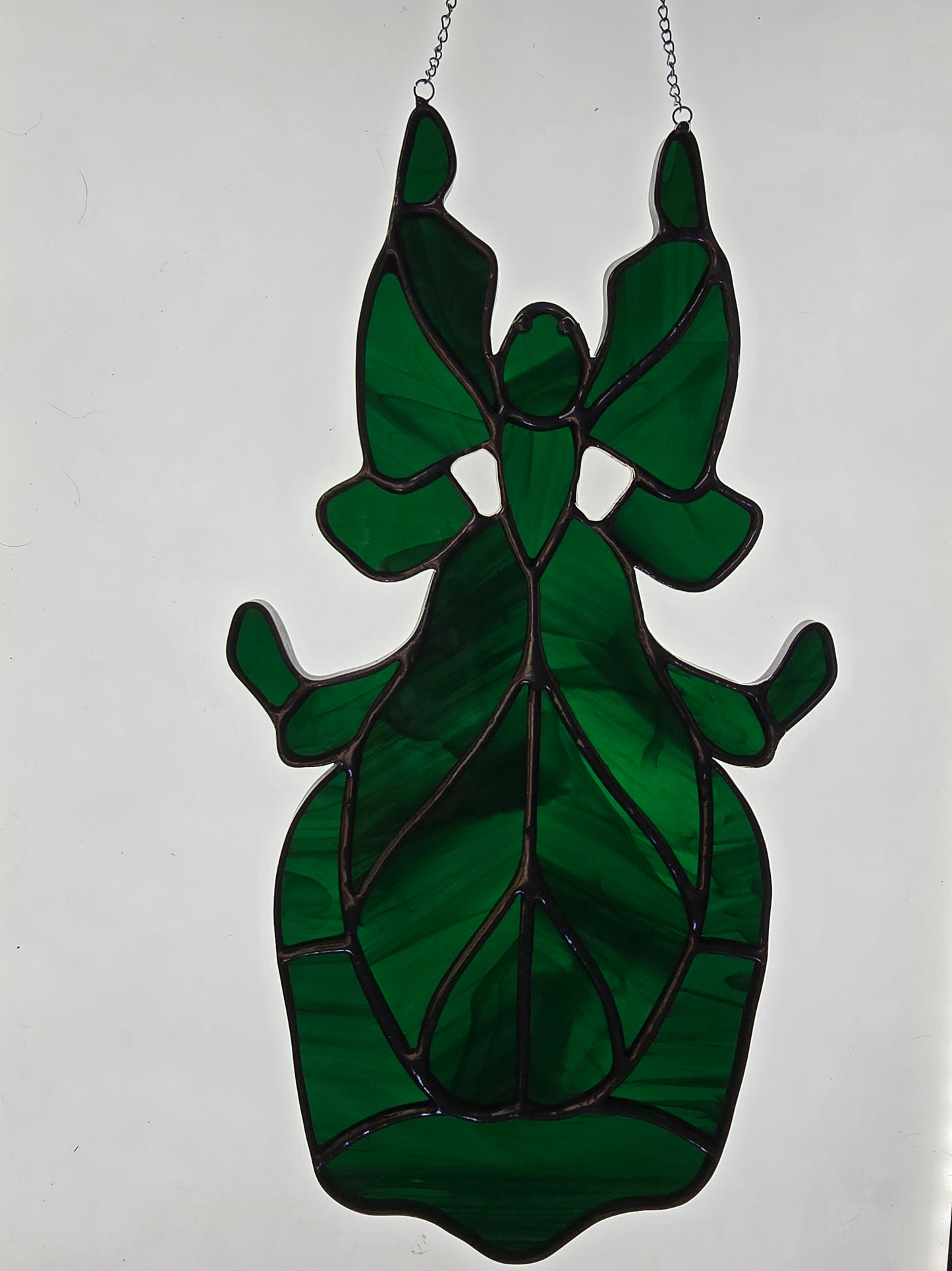 Beetle Leaf Bug Green Stained Glass Suncatcher
