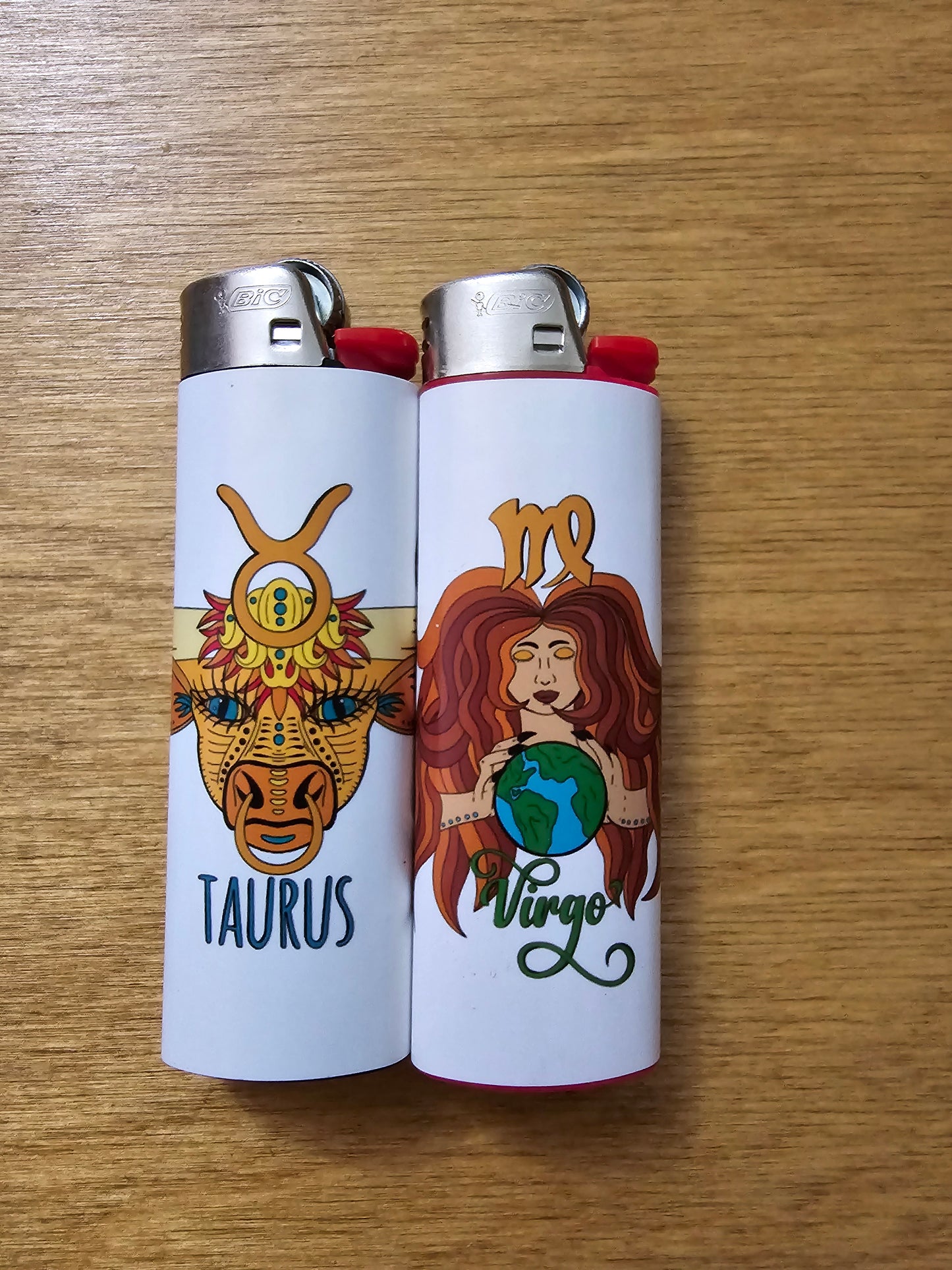 Zodiac Signs Astrology Colored Painting Printed Lighters
