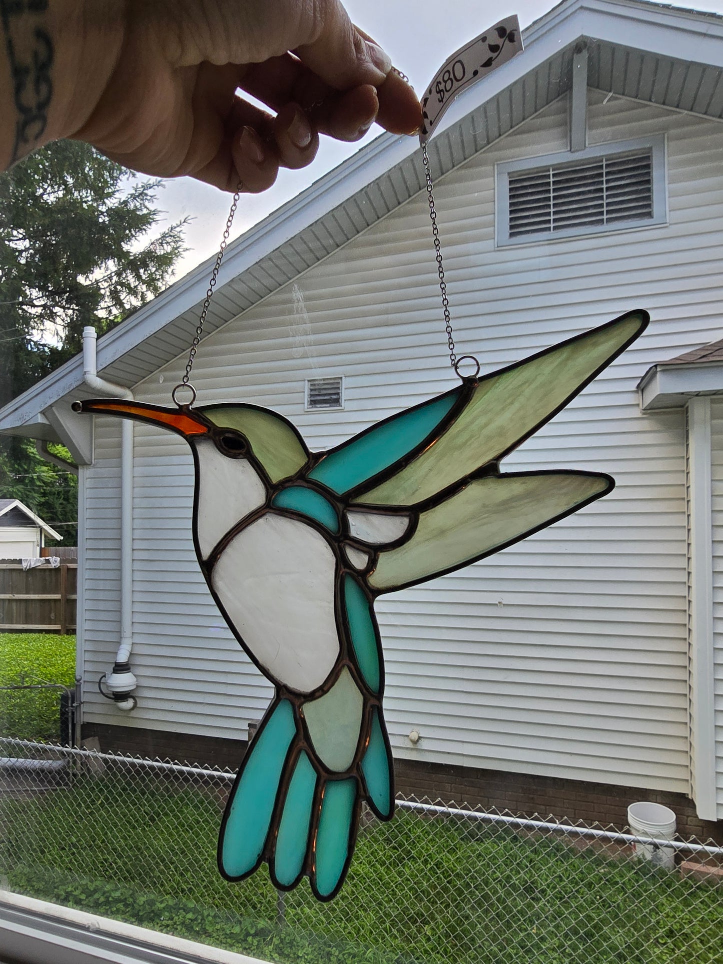 Bird Hummingbird Stained Glass Suncatcher