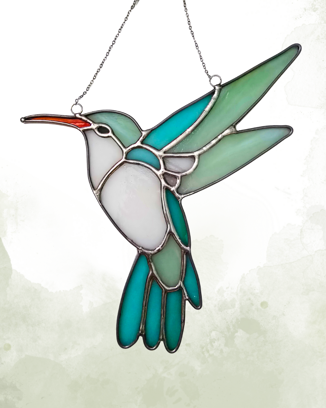 Bird Hummingbird Stained Glass Suncatcher