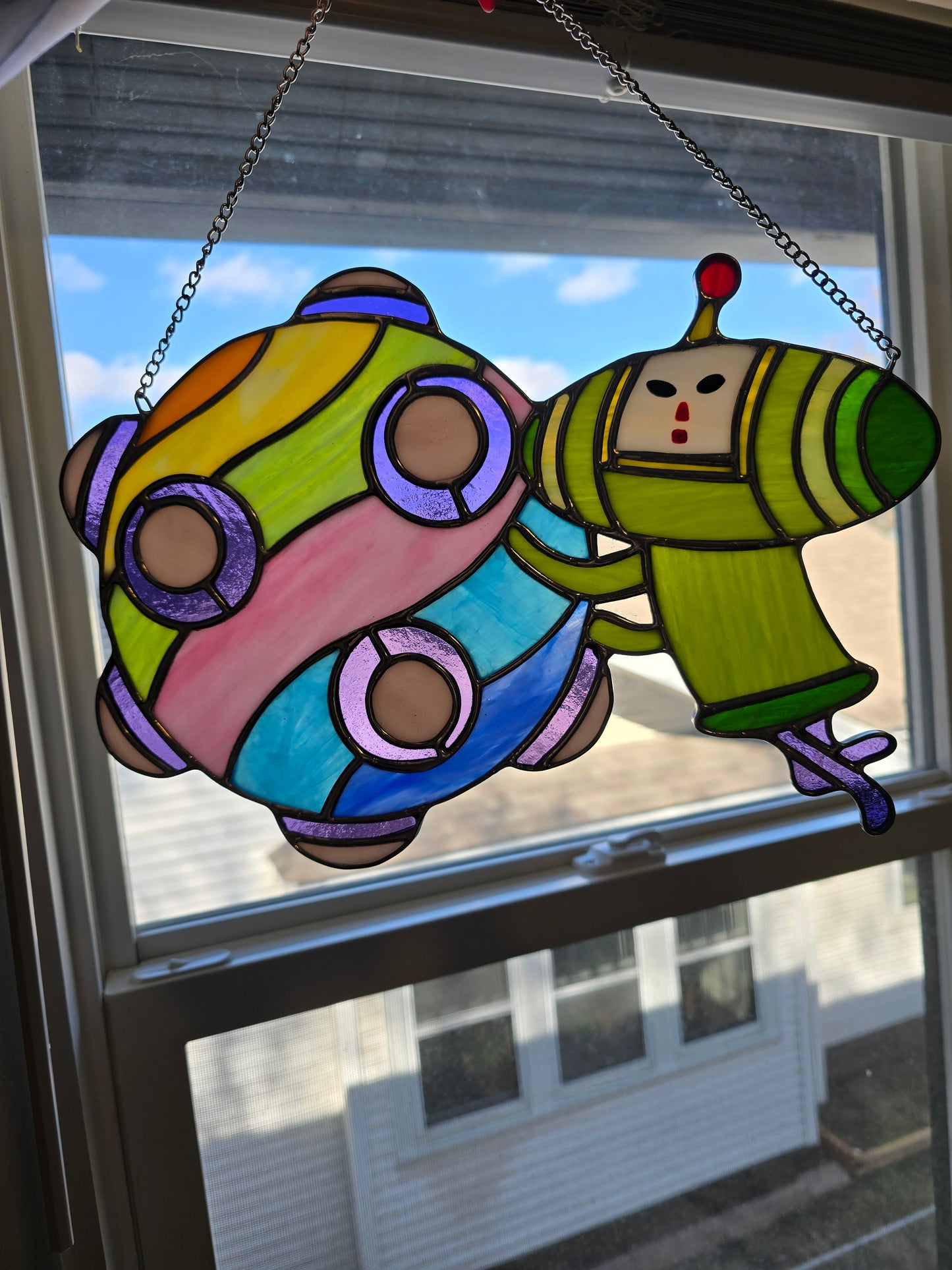 Katamari and Ball Inspired Stained Glass Suncatcher