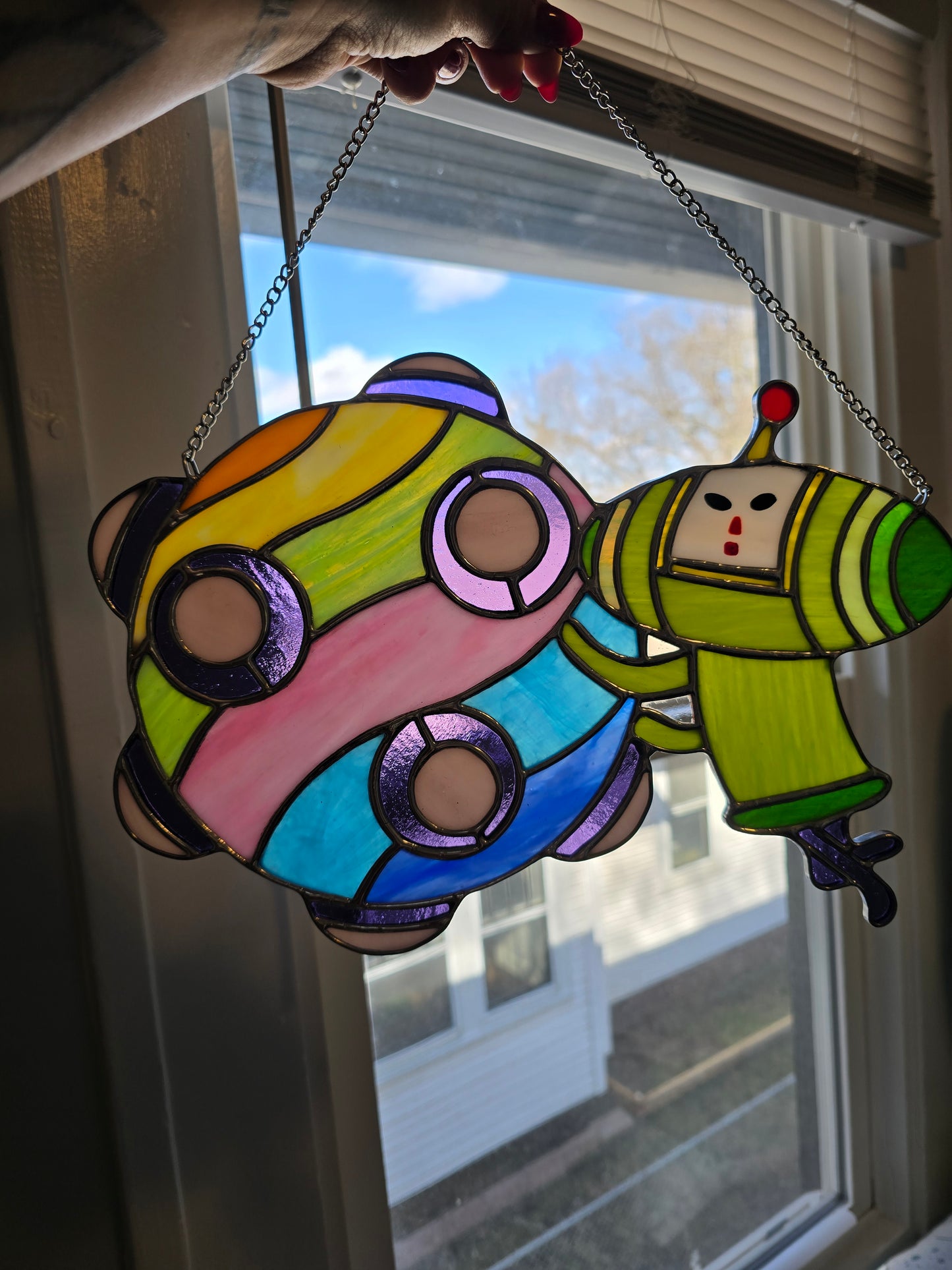 Katamari and Ball Inspired Stained Glass Suncatcher