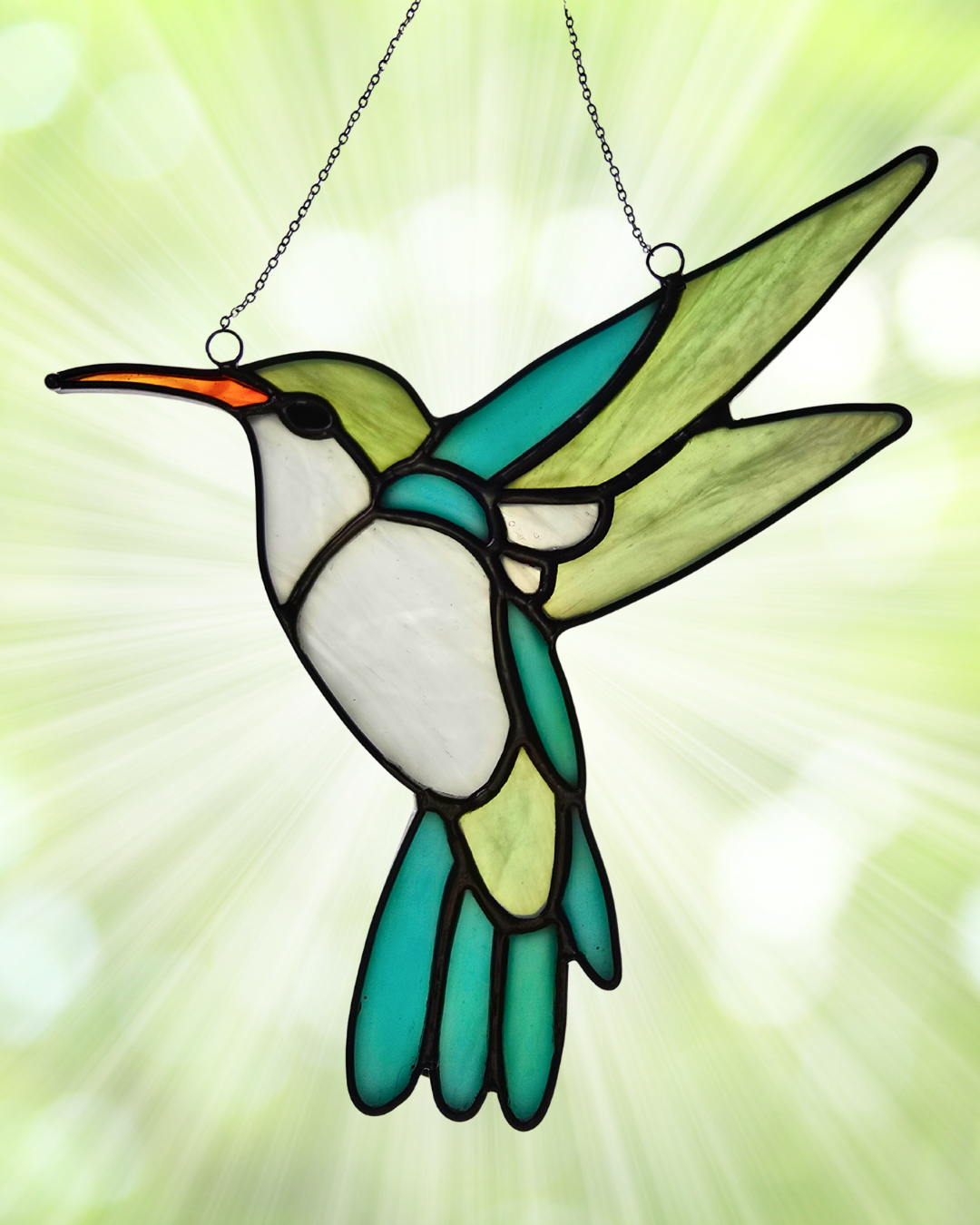 Bird Hummingbird Stained Glass Suncatcher