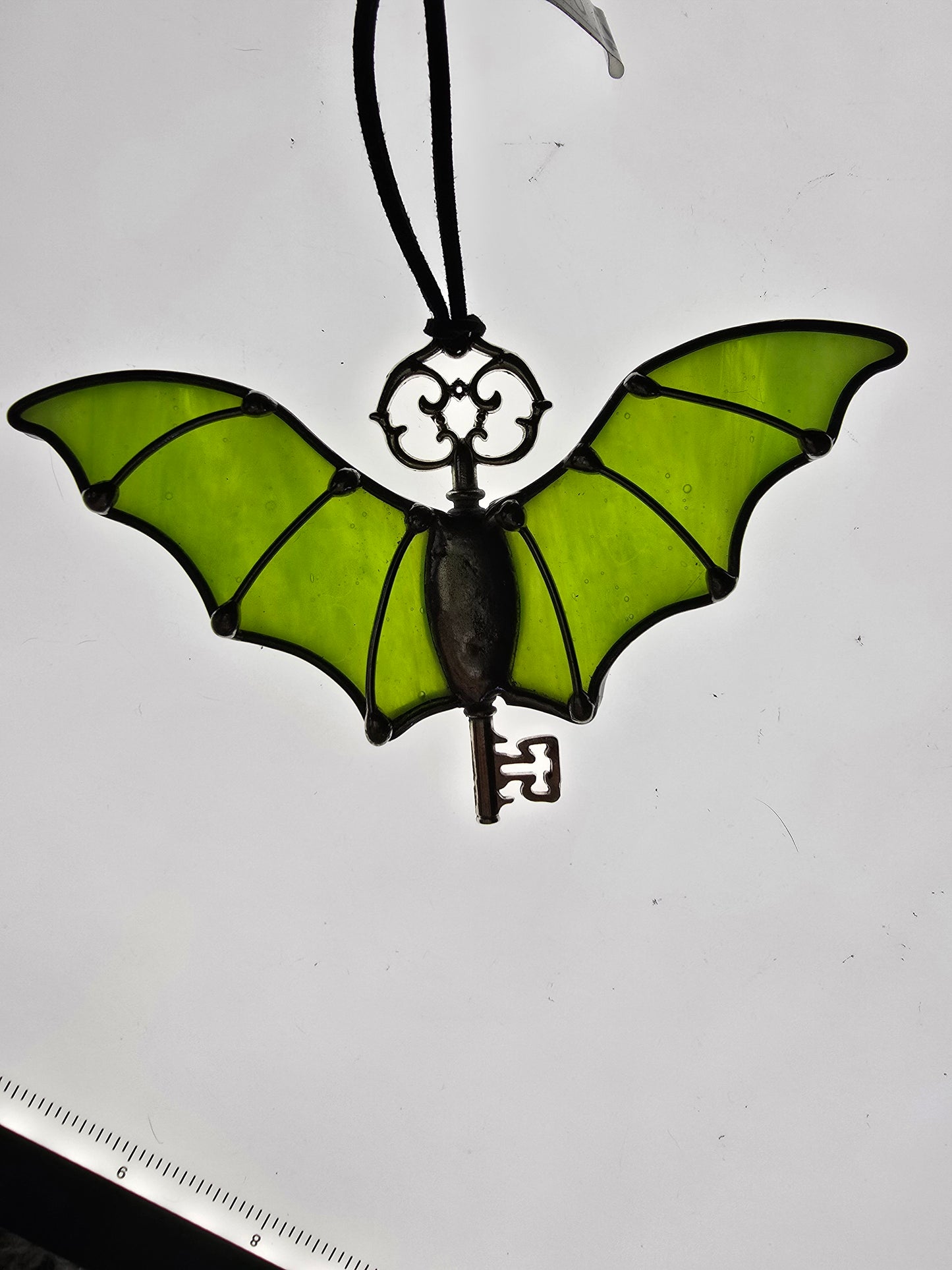 Halloween Assorted Stained Glass Bat Skeleton Keys Suncatcher