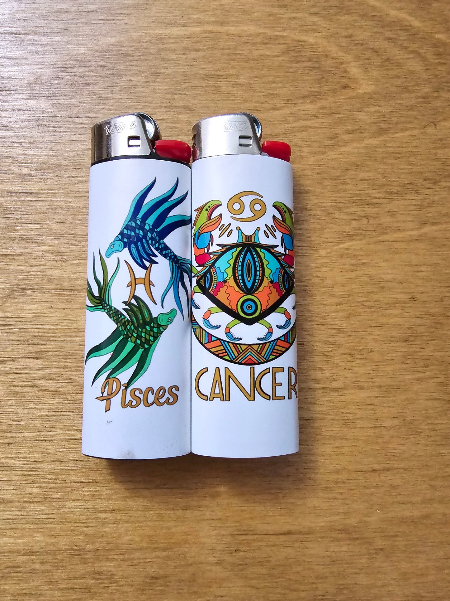 Zodiac Signs Astrology Colored Painting Printed Lighters