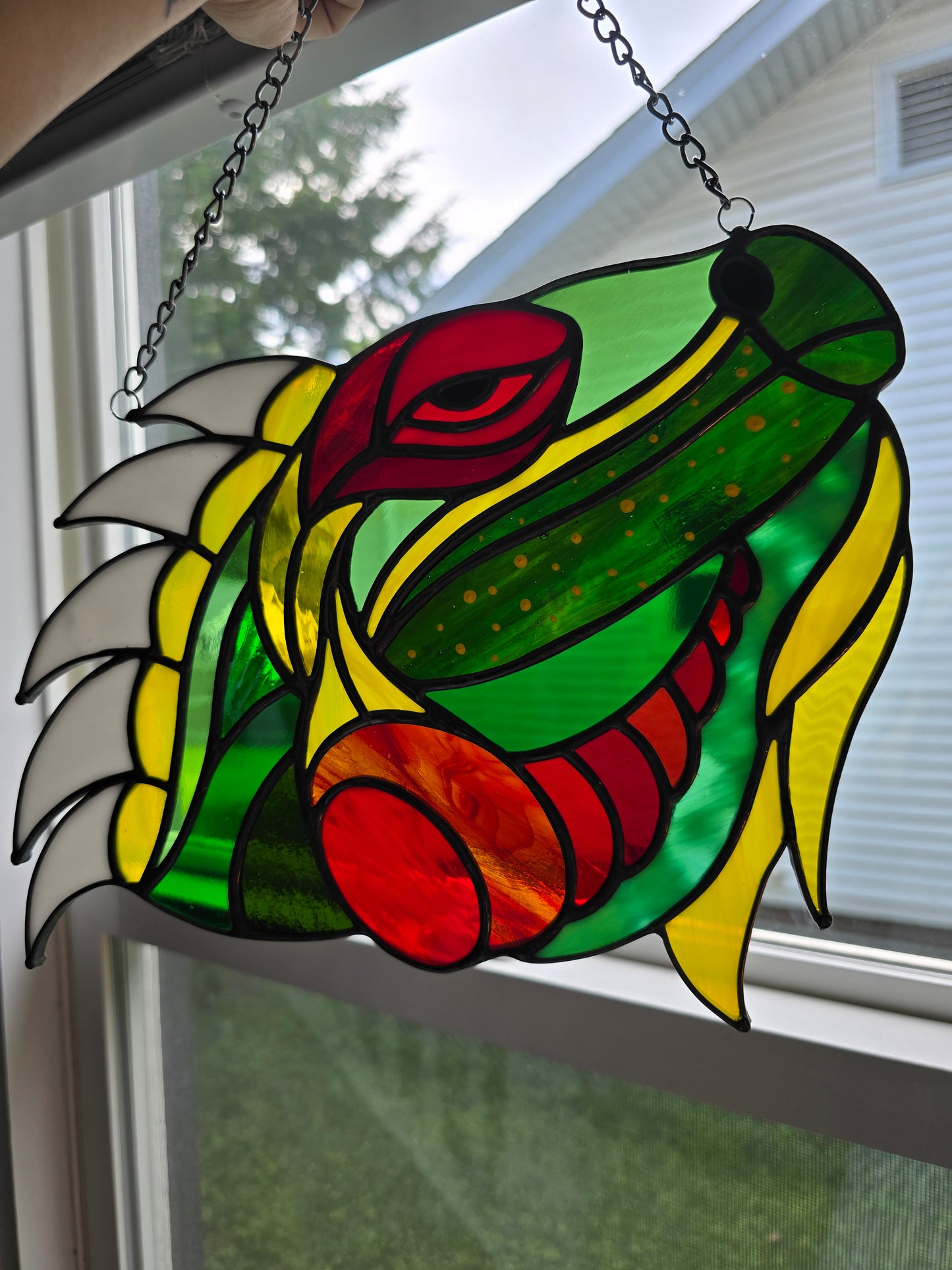 Iguana Stained Glass Lizard Suncatcher