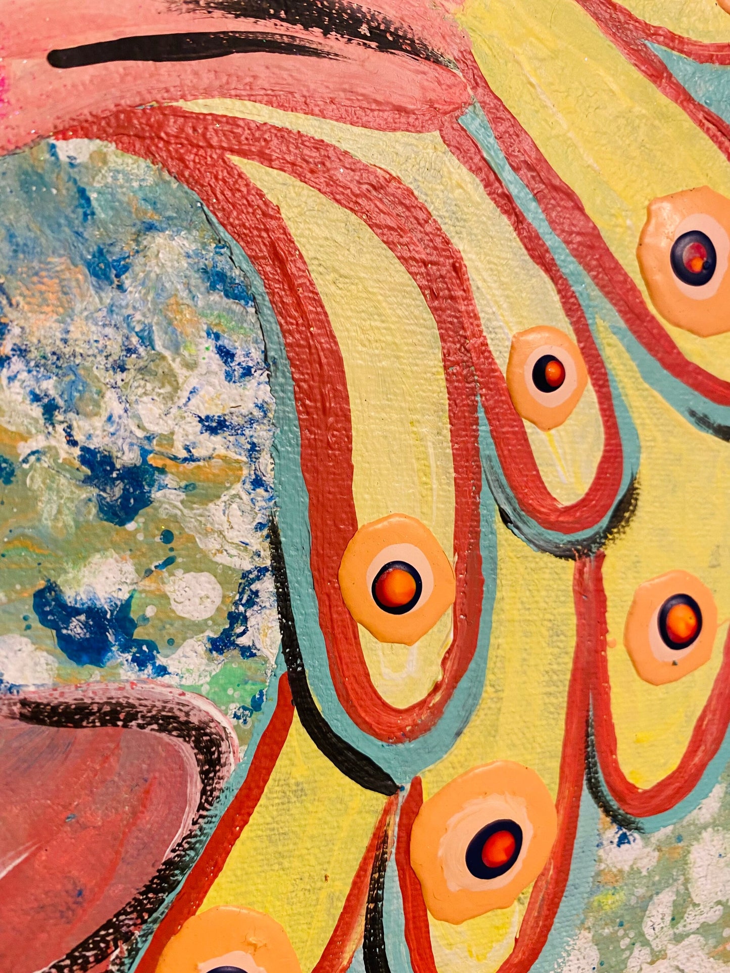 Abstract Hummingbird Painting