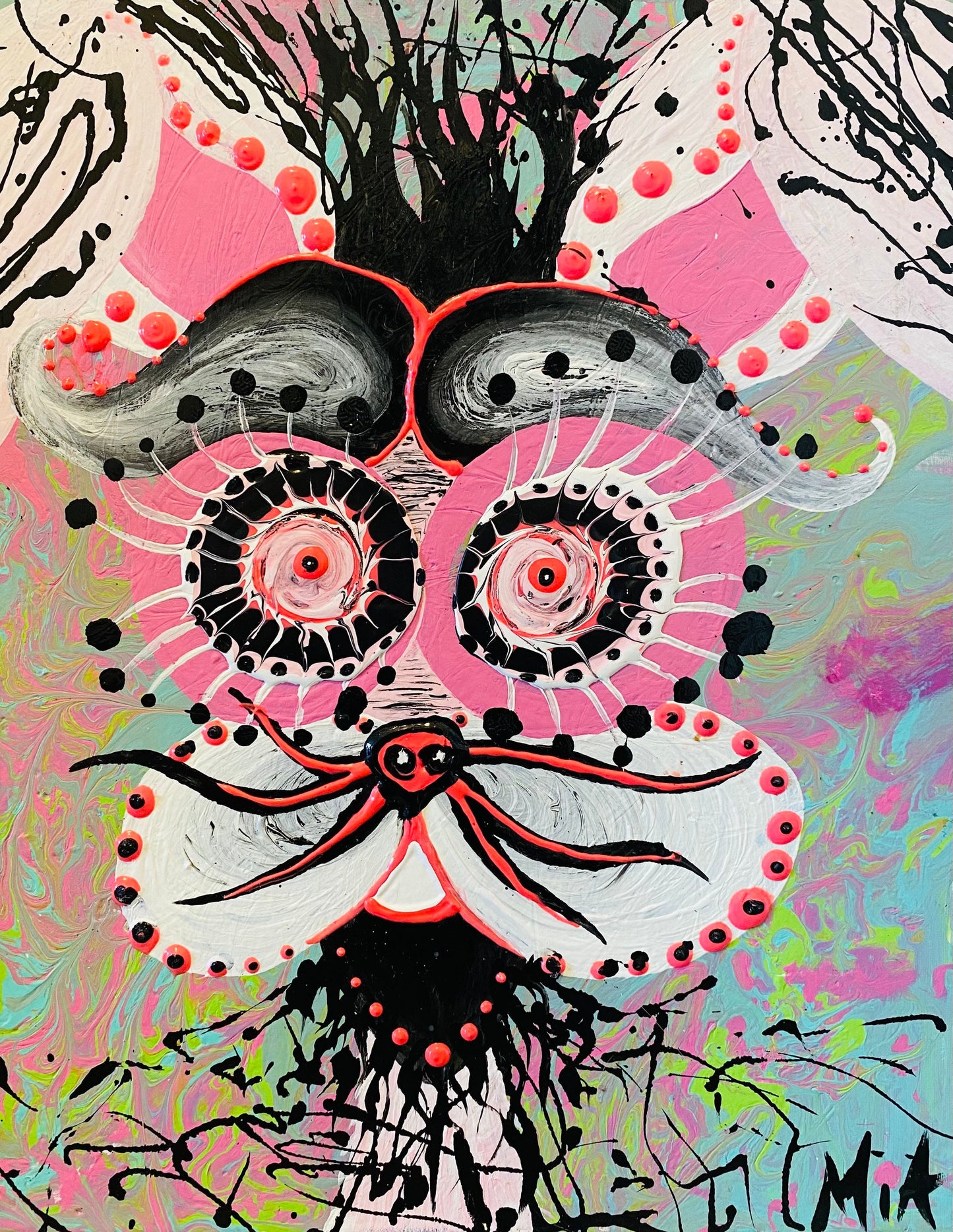 Abstract Crazy Rabbit Painting