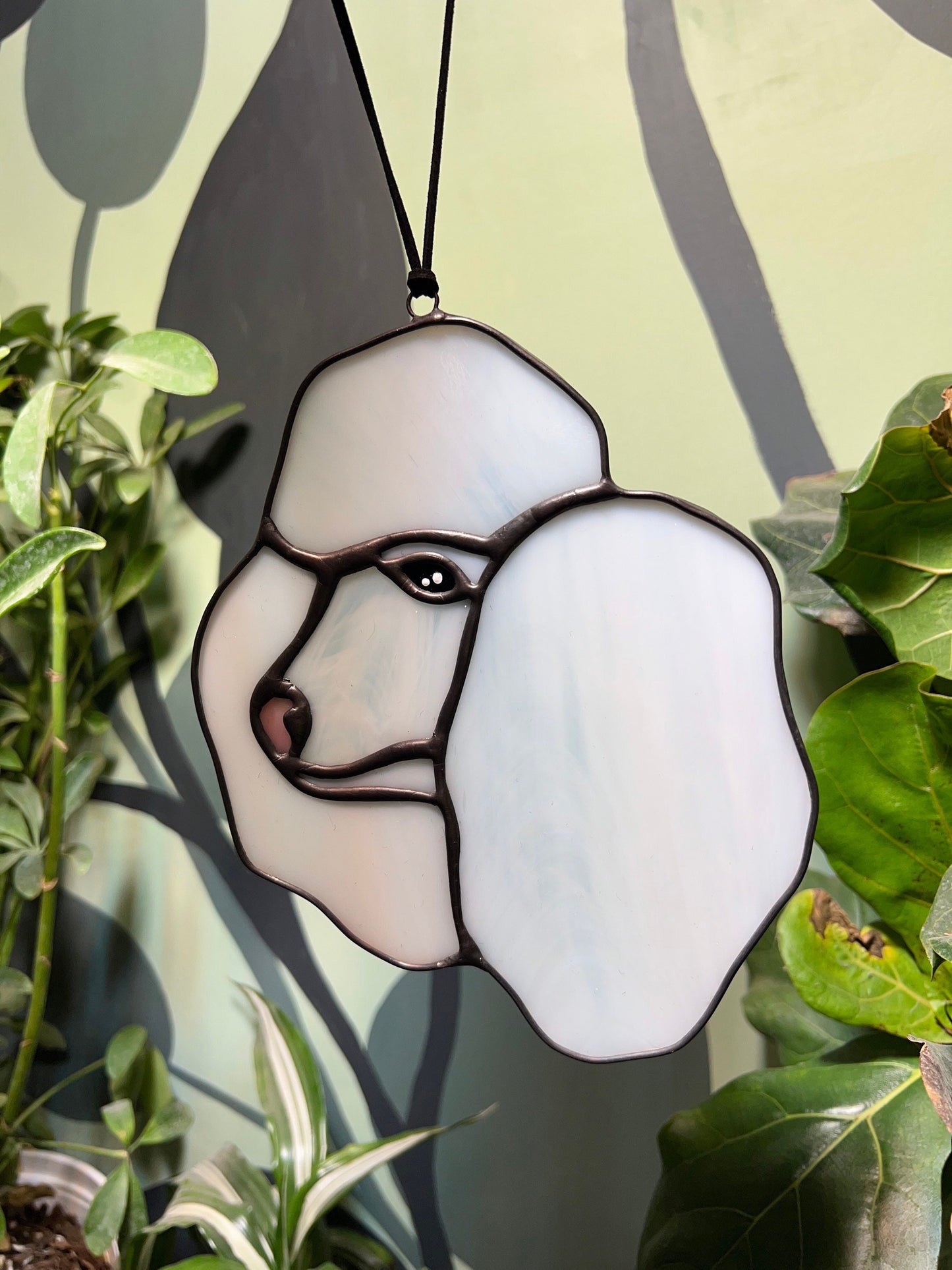 Stained Glass Poodle Suncatcher