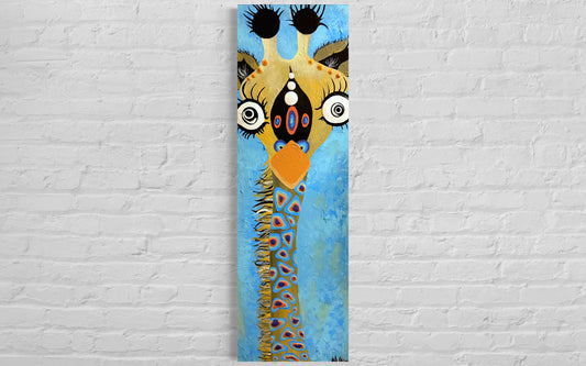 Abstract Textured Giraffe Painting