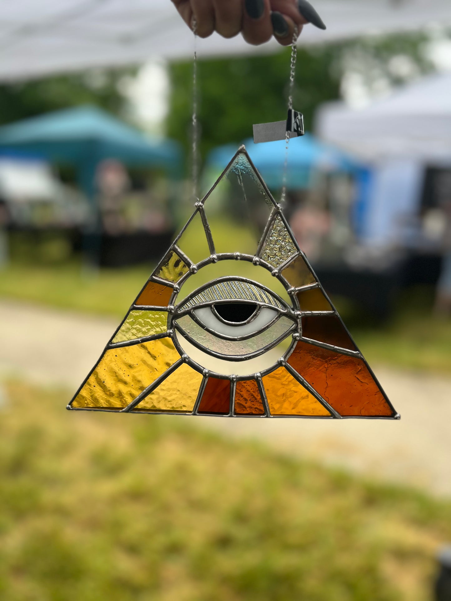 Stained Glass Eye Ball Illuminati Suncatcher