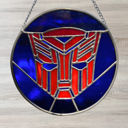 Autobot Transformers Stained Glass Suncatcher Panel