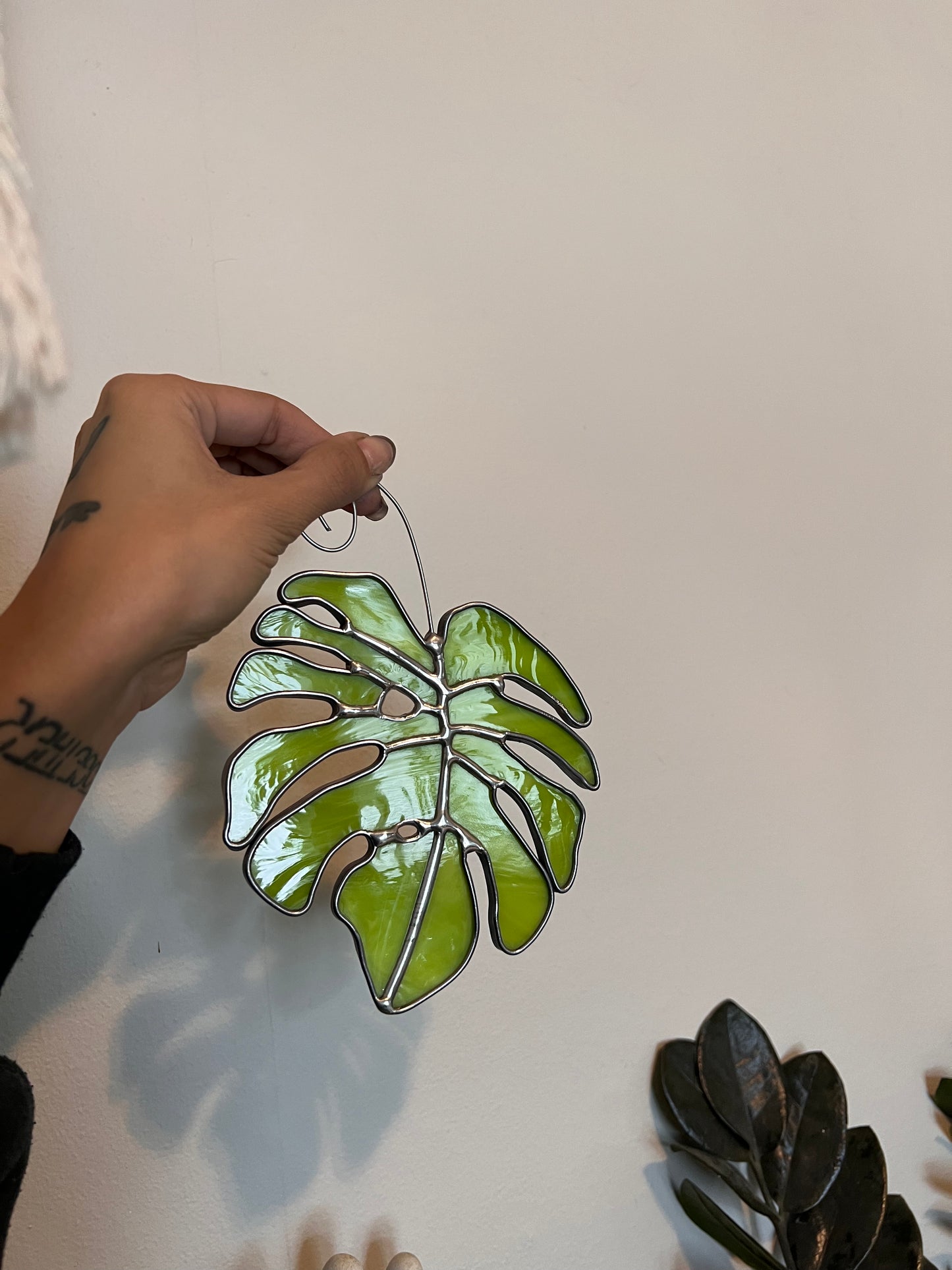 Monstera Plant Stained Glass Suncatcher