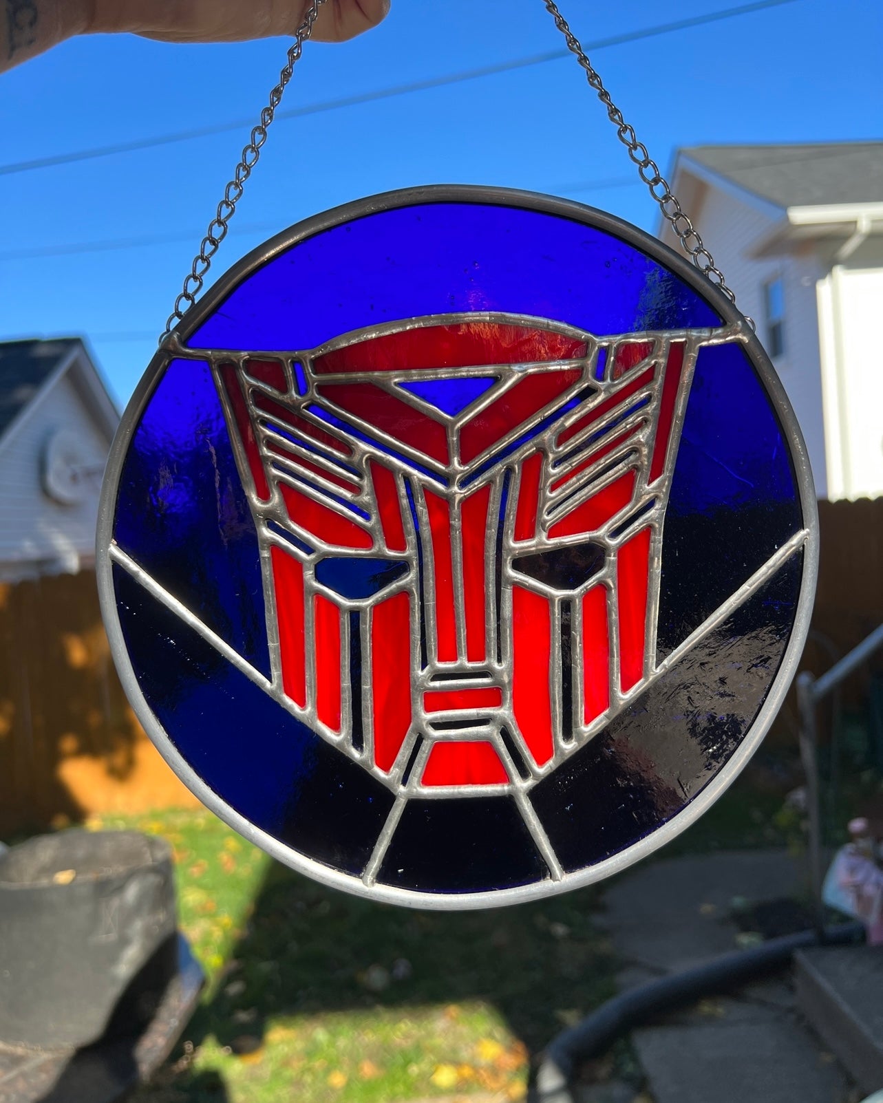 Autobot Transformers Stained Glass Suncatcher Panel