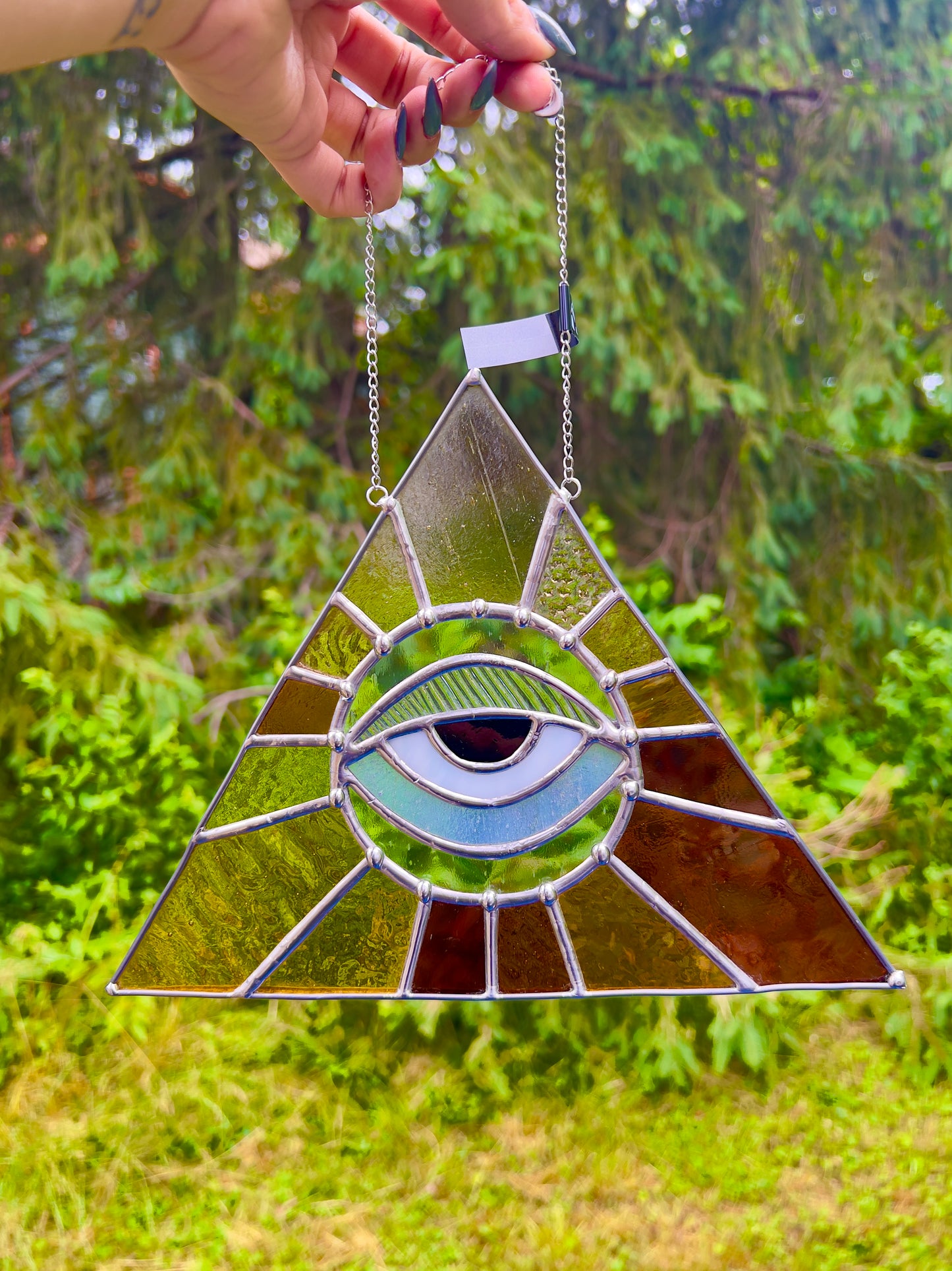 Stained Glass Eye Ball Illuminati Suncatcher