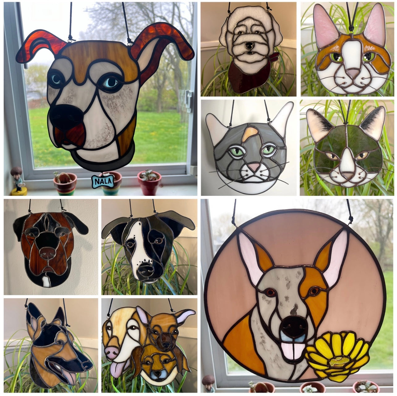 Deposit Custom sold Pet Portrait Stained Glas