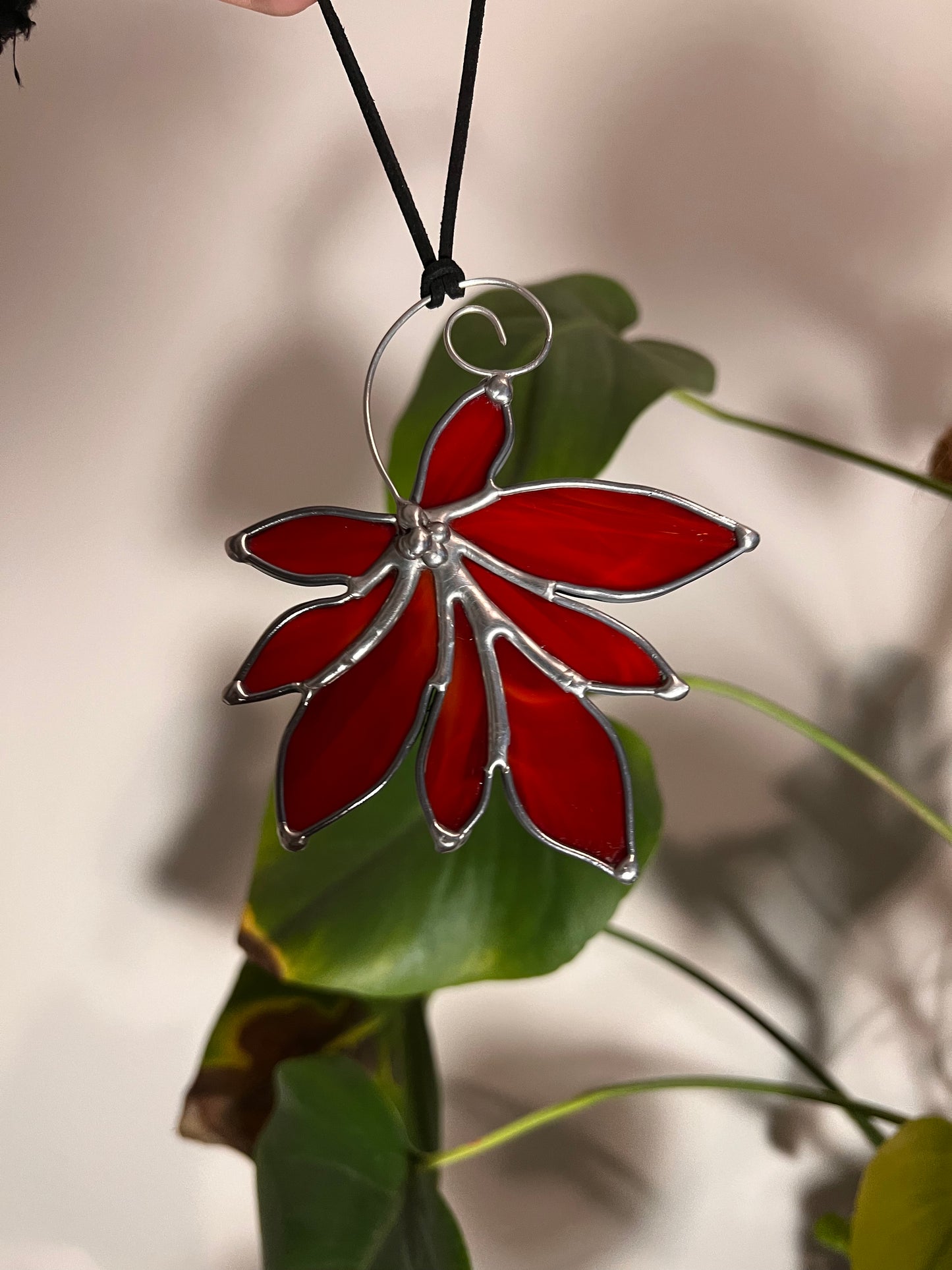 Fall Leaf or Leaves Bundle Stained Glass Suncatcher