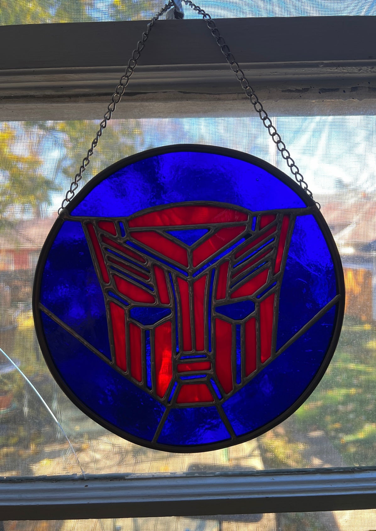 Autobot Transformers Stained Glass Suncatcher Panel