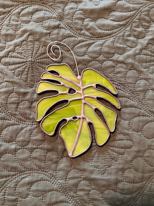 Monstera Plant Stained Glass Suncatcher