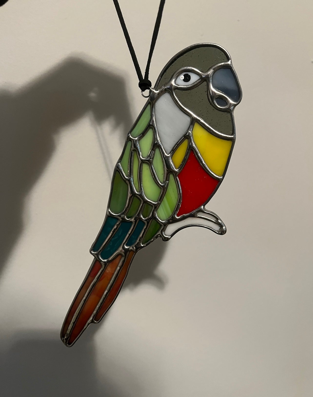 Green Cheeked Conure Parakeet Stained Glass Suncatcher