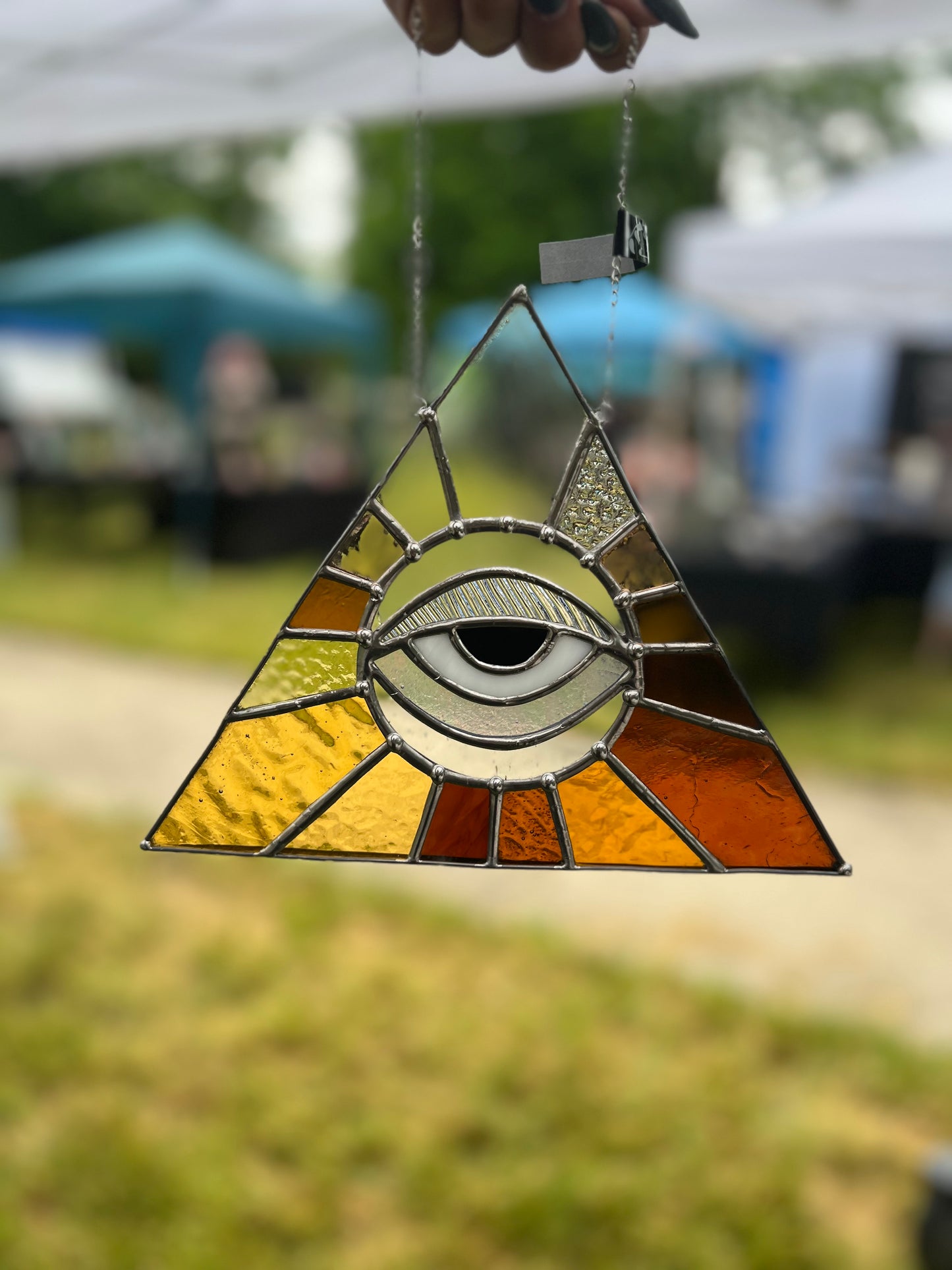 Stained Glass Eye Ball Illuminati Suncatcher