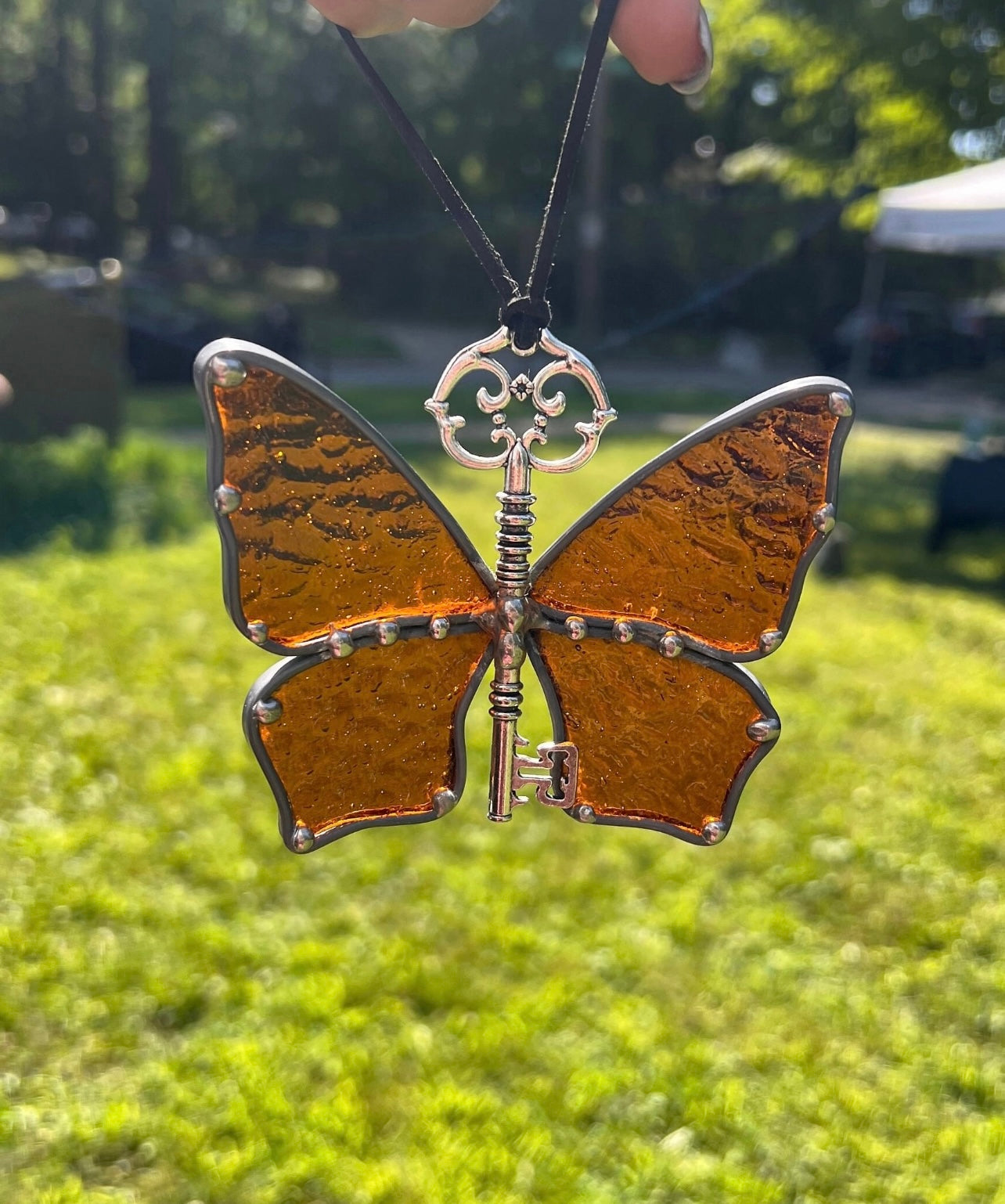 Assorted Stained Glass Butterfly Dragonfly Skeleton Keys Suncatcher