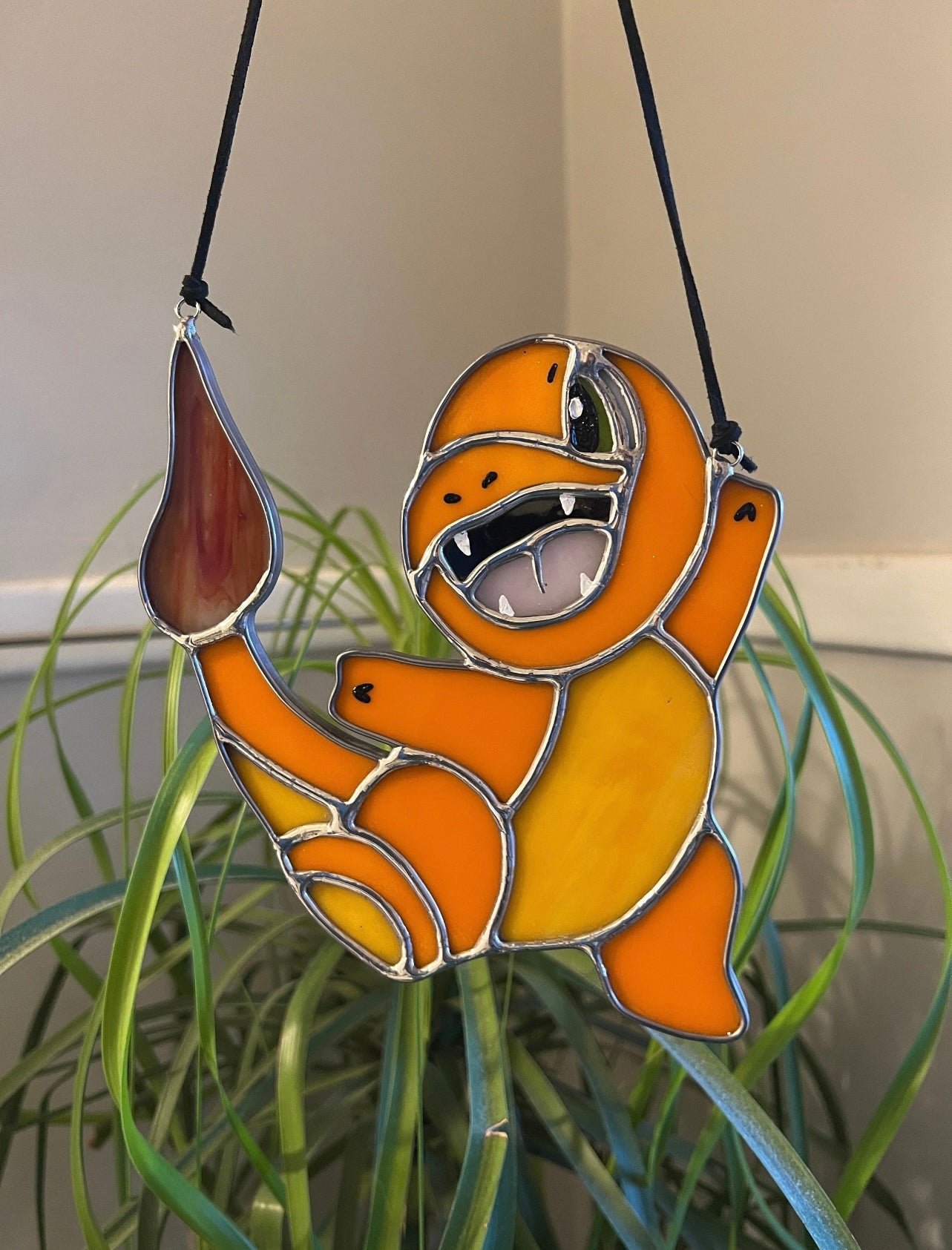 Charmander Inspired Stained Glass Suncatcher or Nightlight