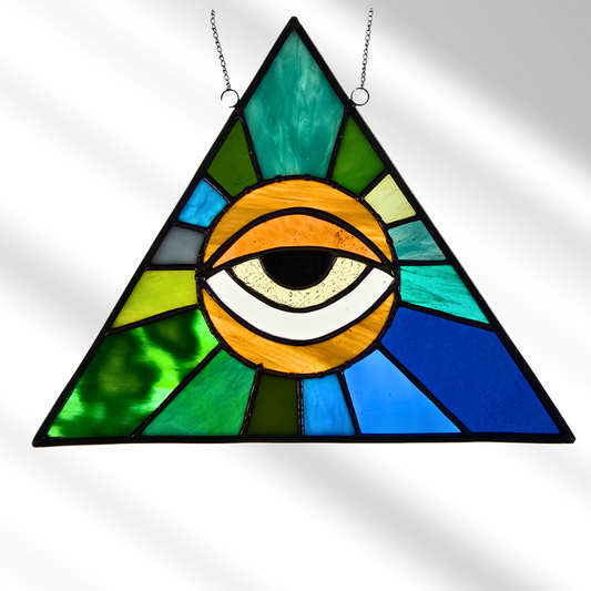 Eye Stained Glass Ball Illuminati Suncatcher