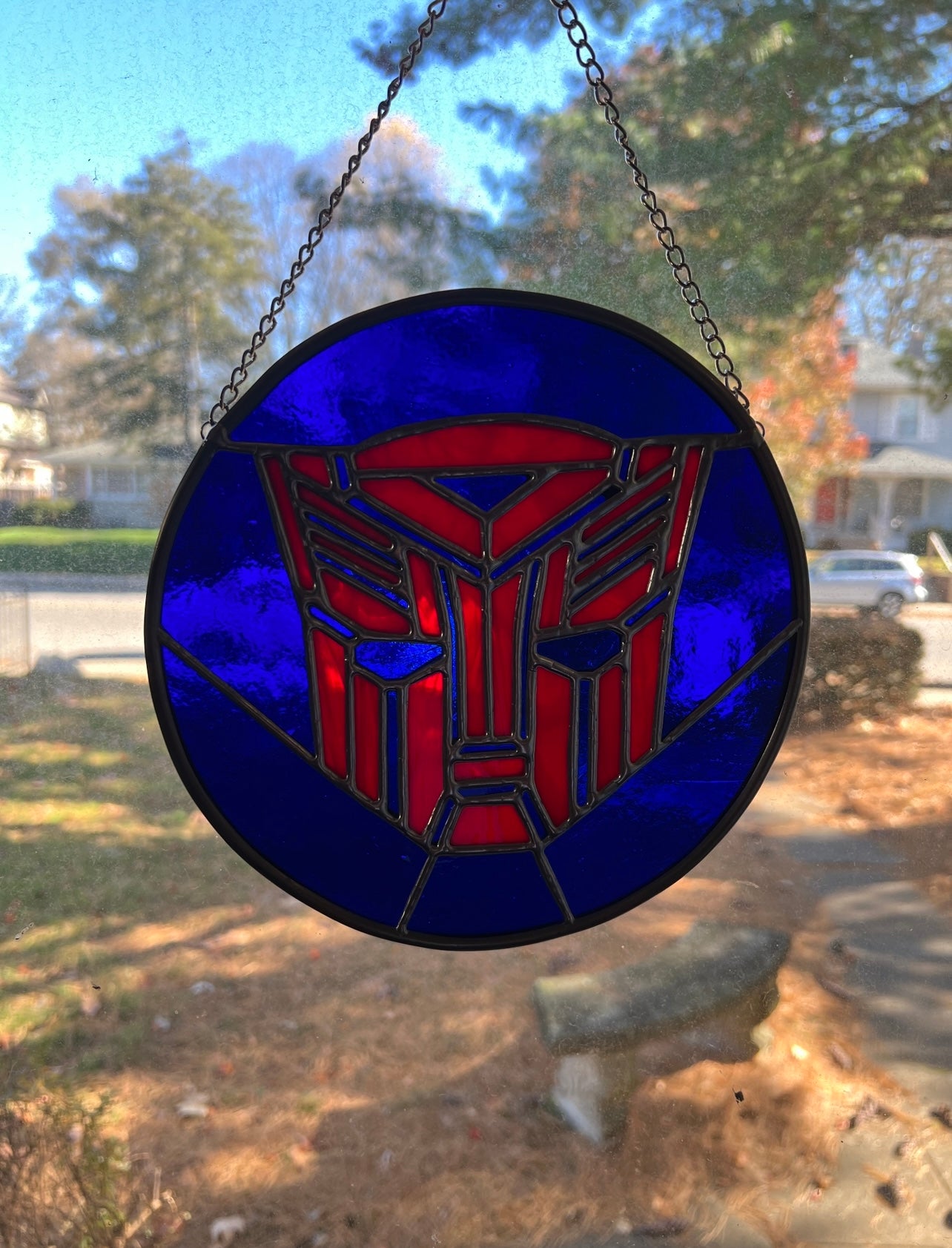 Autobot Transformers Stained Glass Suncatcher Panel