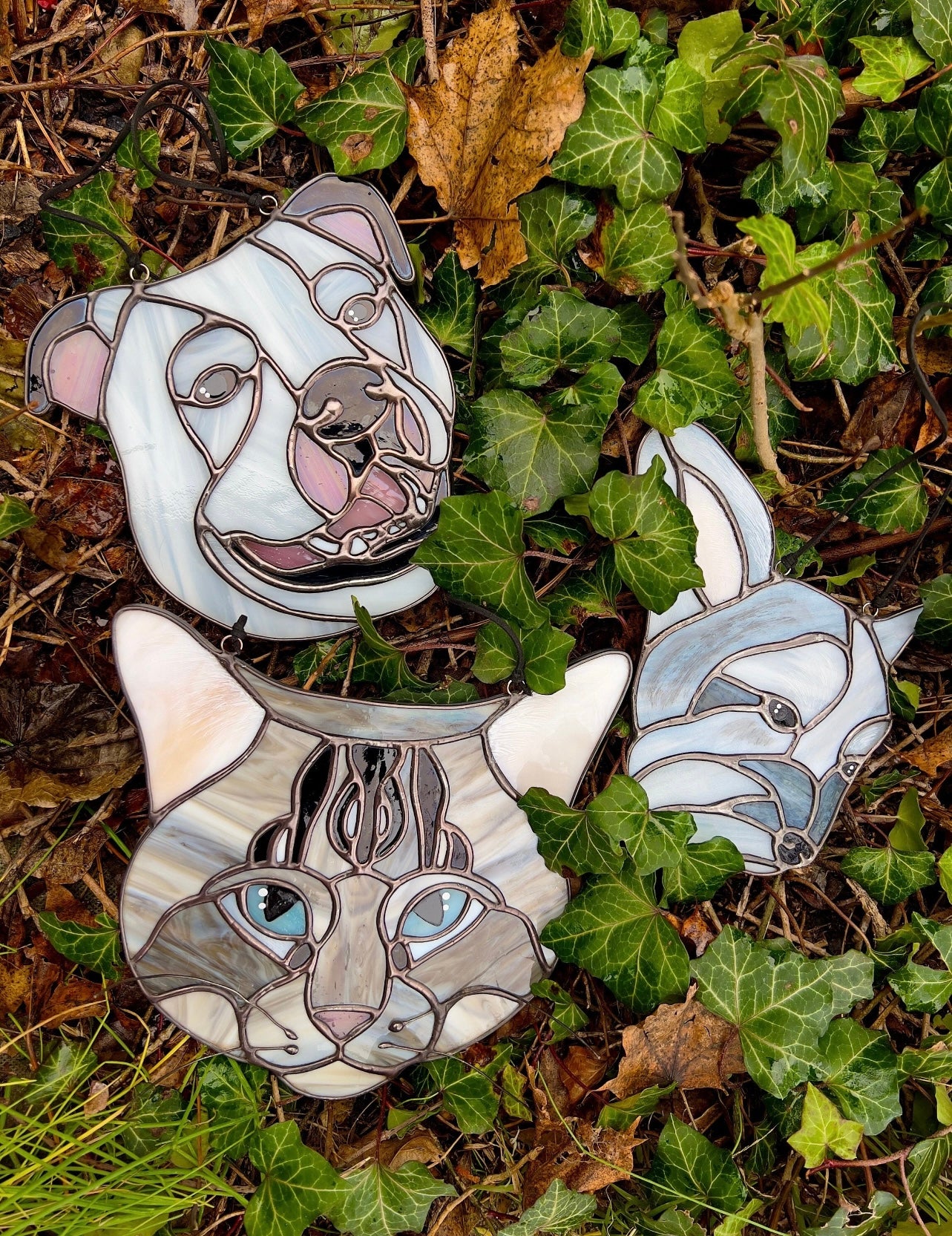 Custom Pet Portrait Stained Glass Suncatcher